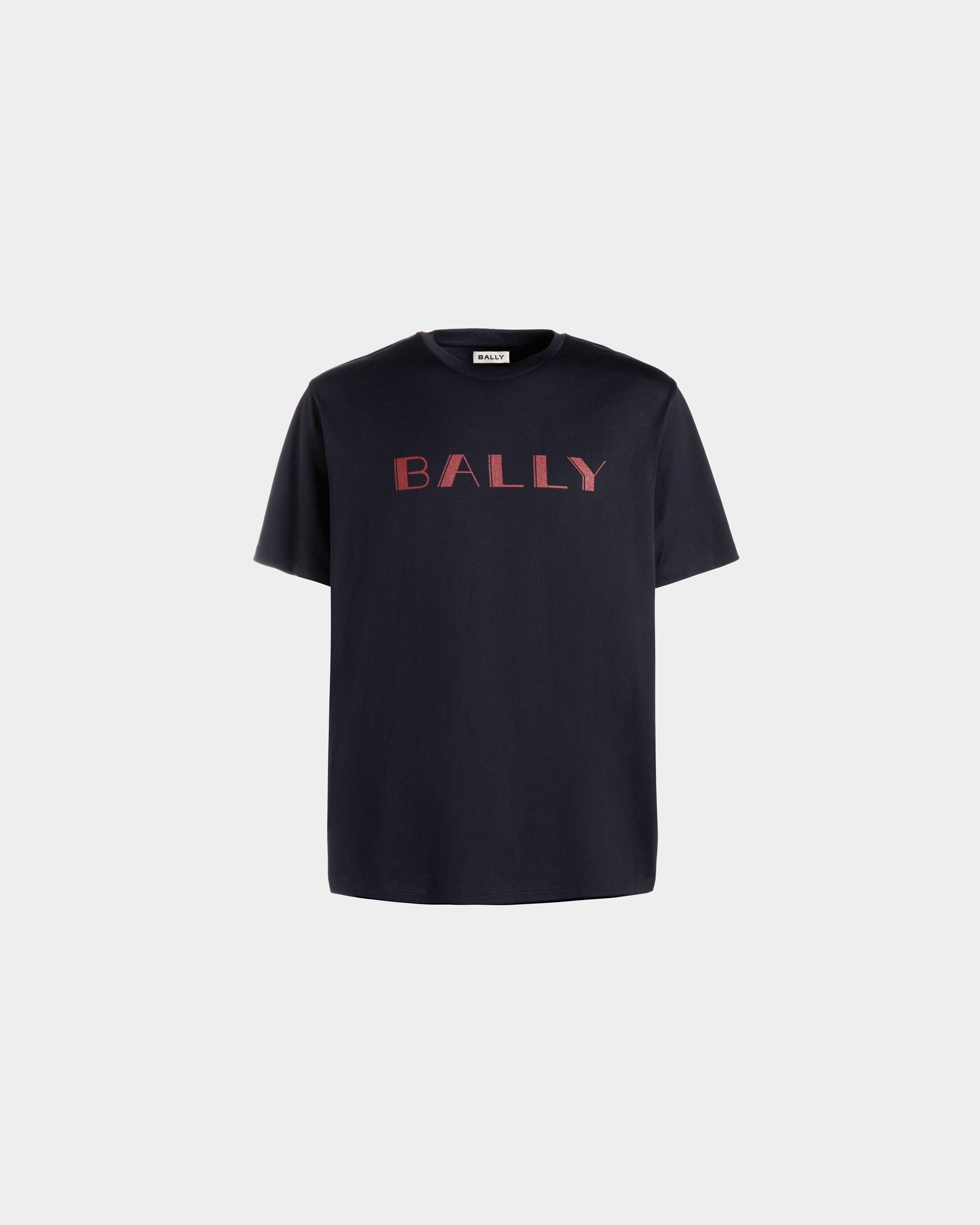 Bally Global - Summer Capsule T-Shirt In Navy Blue Cotton - Bleu