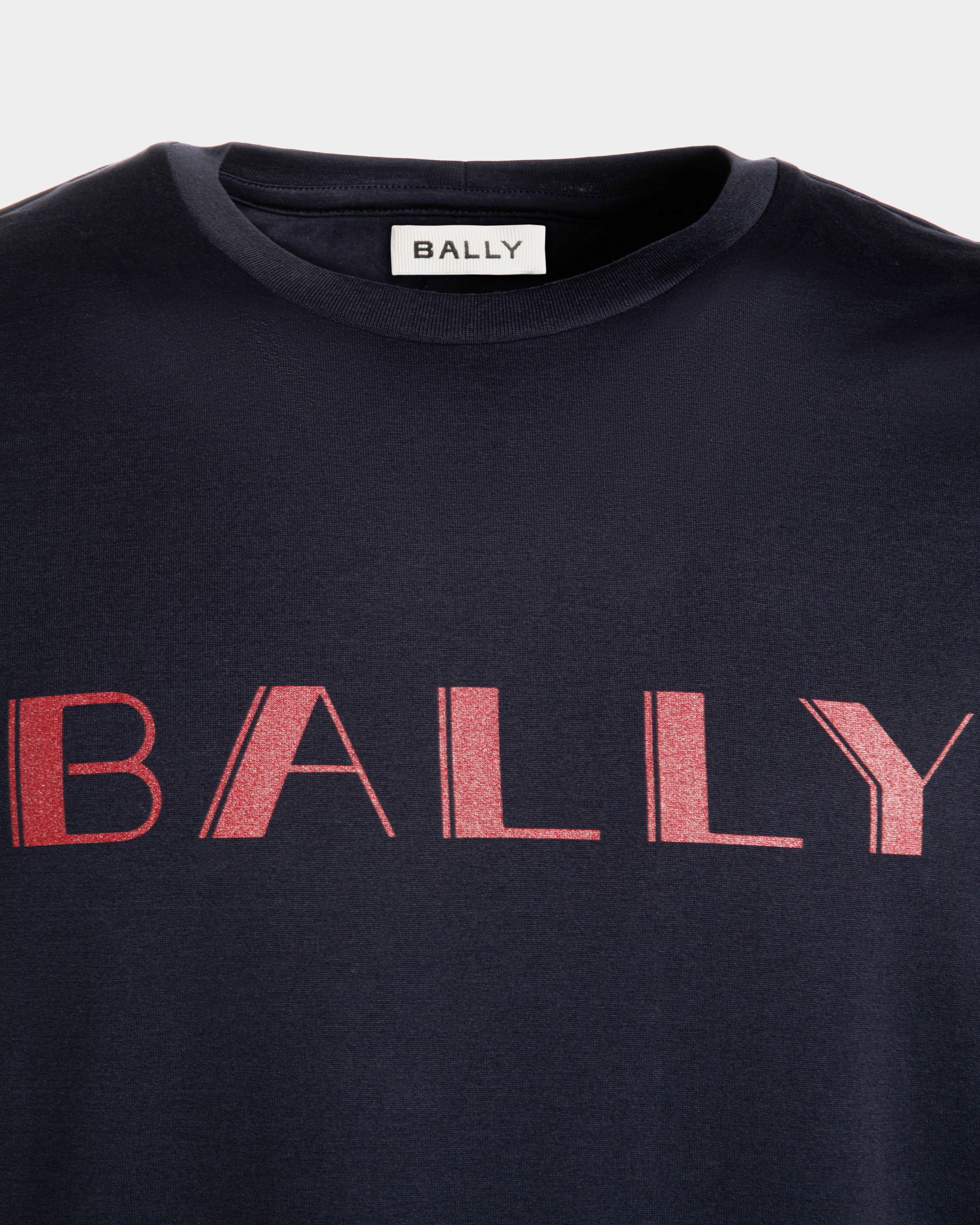 Bally Global - Summer Capsule T-Shirt In Navy Blue Cotton - Bleu
