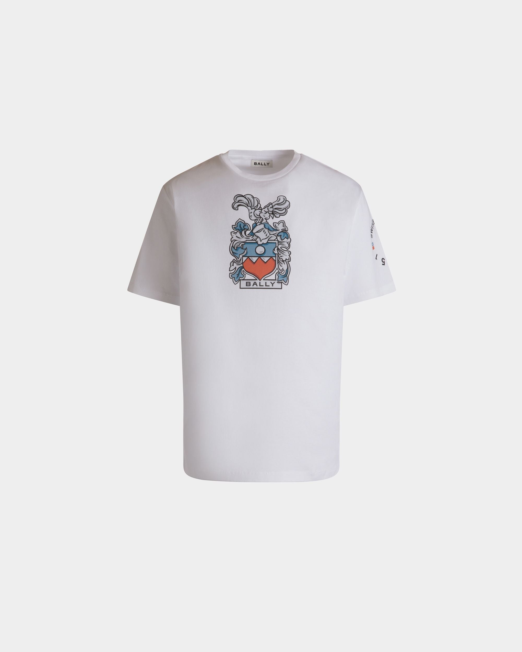 Bally Global - T-Shirt Avec Écusson Bally Crest En Coton Blanc - Blanc