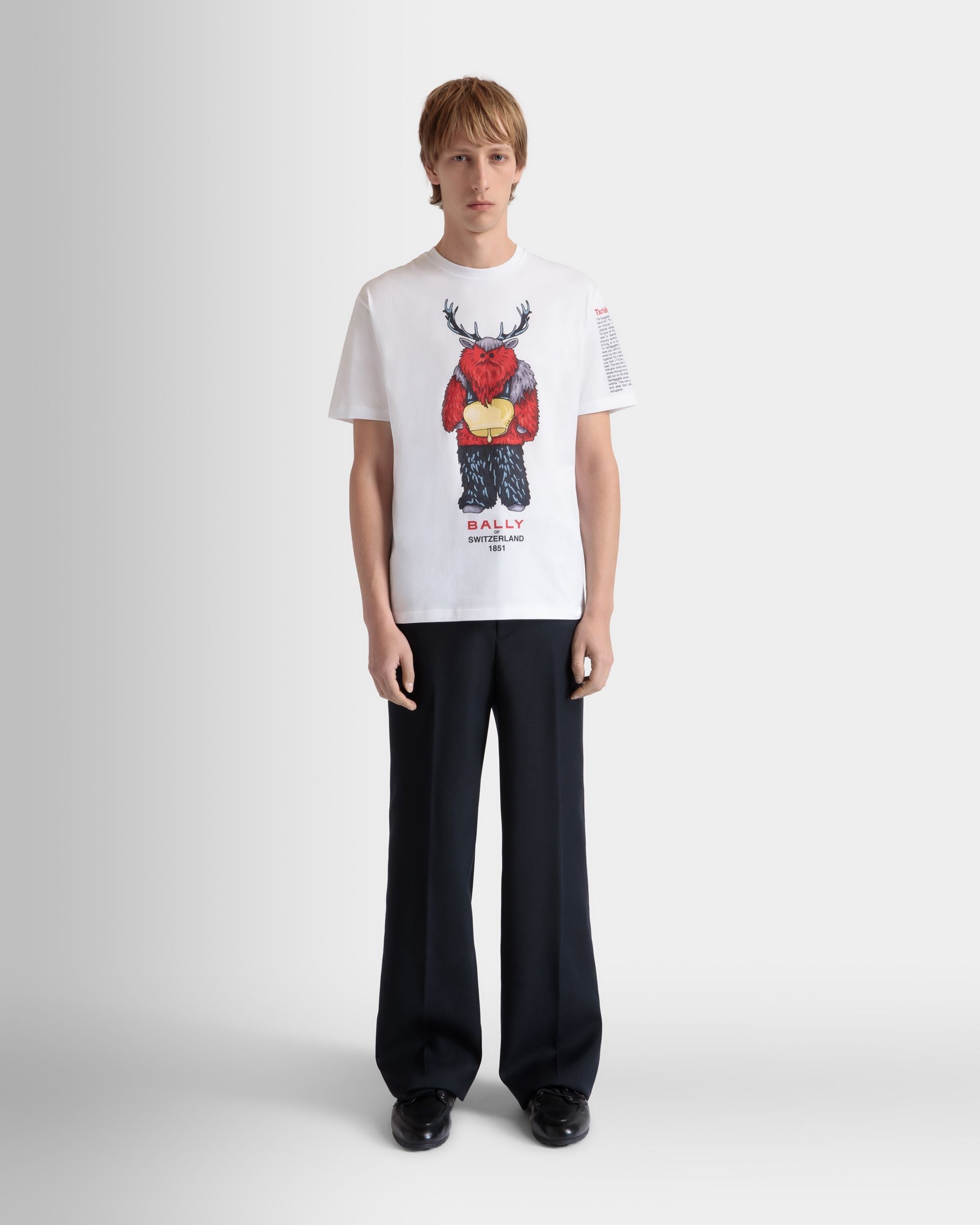Bally Global - T-Shirt Avec Forest Mask En Coton Blanc - Blanc