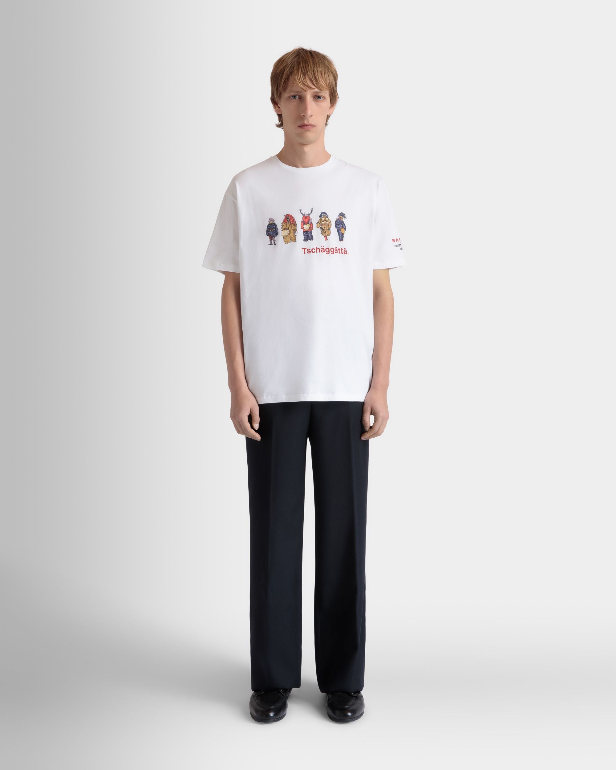 Bally Global - T-Shirt Avec Forest Mask En Coton Blanc - Blanc