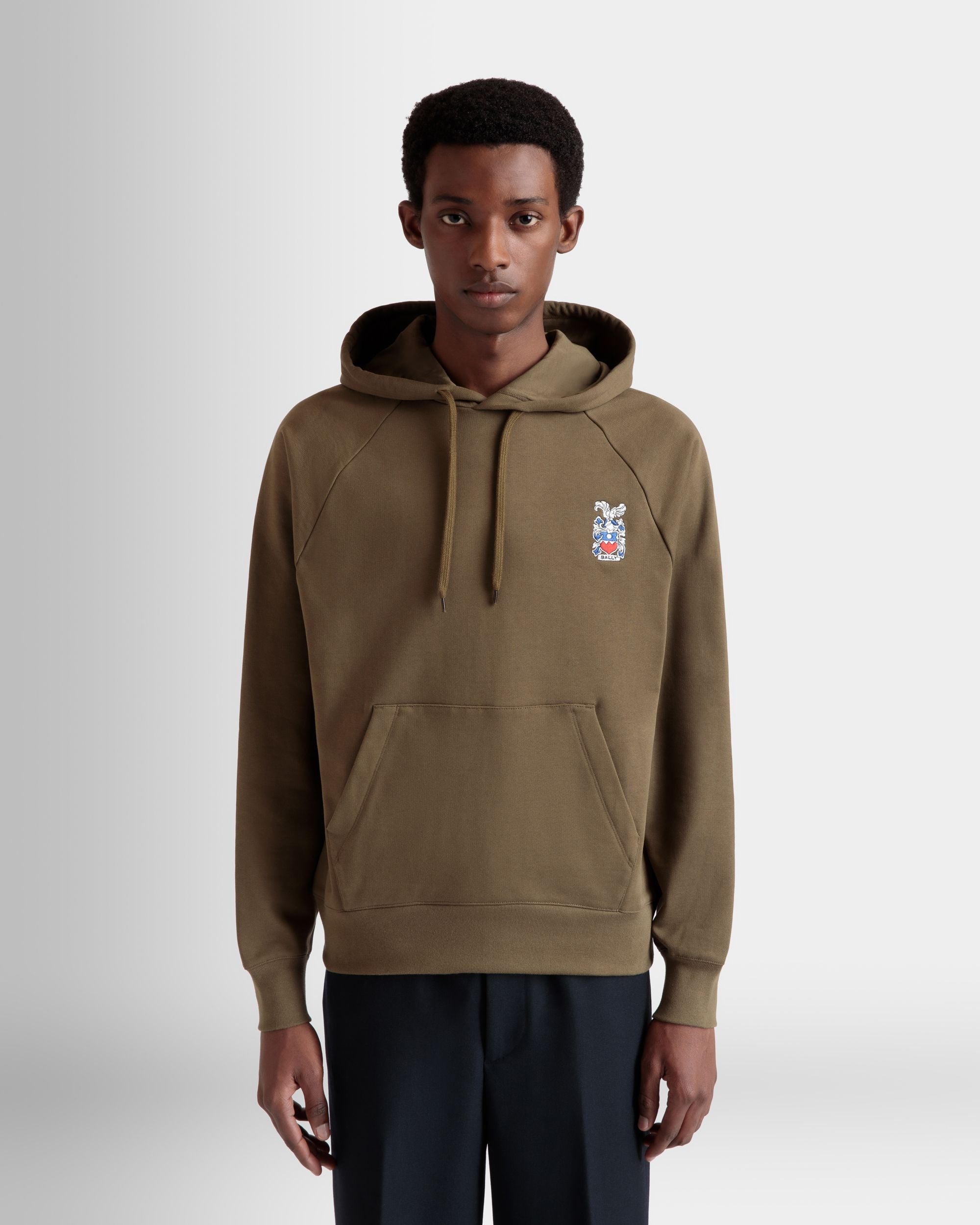 Bally Global - Hoodie With Bally Crest In Brown Cotton - Brown