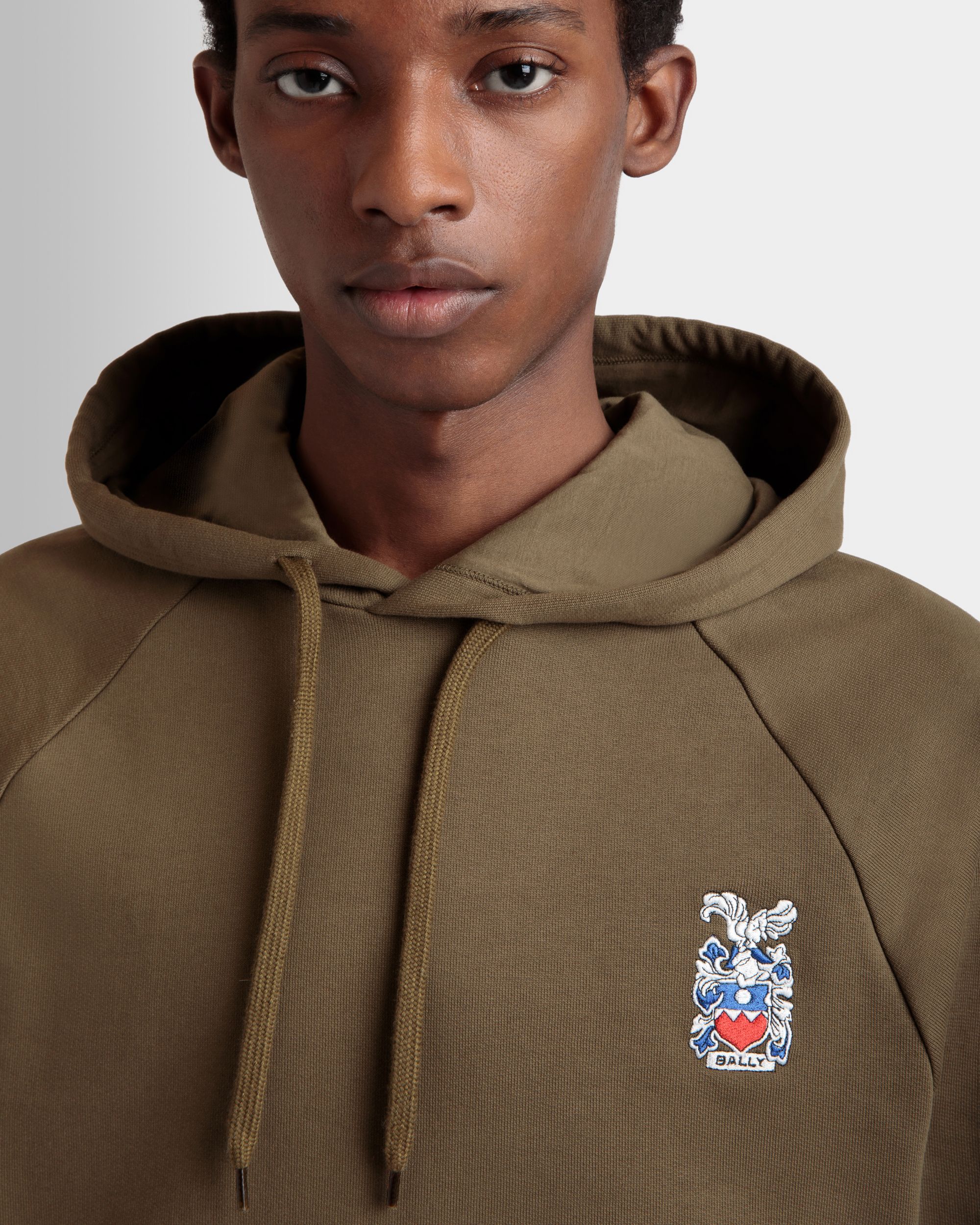 Bally Global - Hoodie With Bally Crest In Brown Cotton - Brown