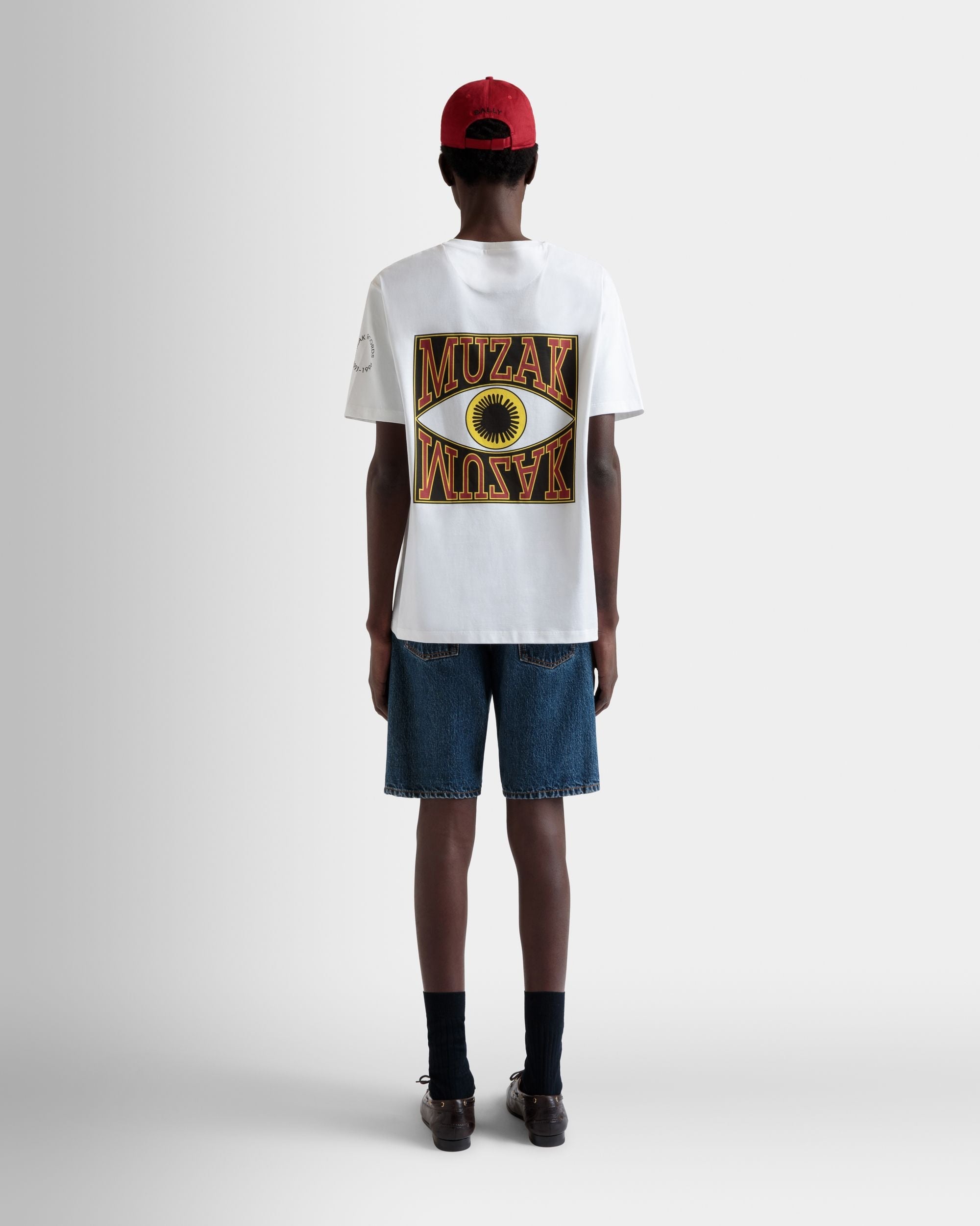 Bally Global - DJ Leo Mas x Bally T-Shirt in White Cotton with a Muzak Print - White