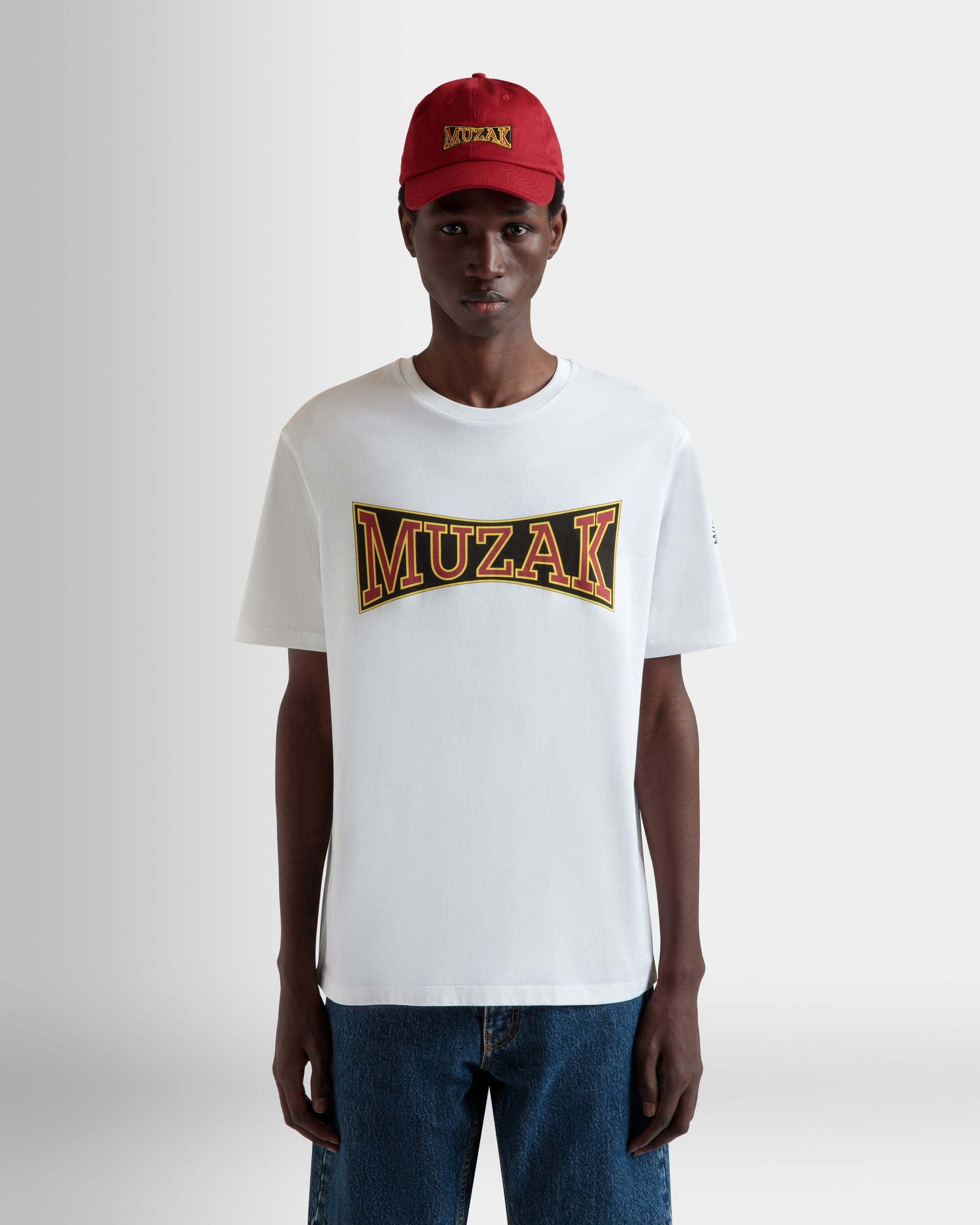 Bally Global - DJ Leo Mas x Bally T-Shirt in White Cotton with a Muzak Print - White