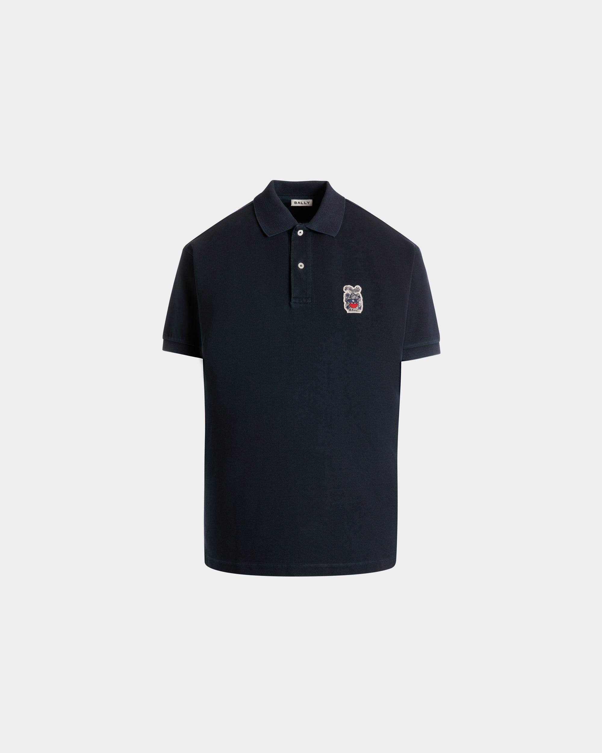 Bally Global - Polo Shirt in Navy Blue Cotton - Blue