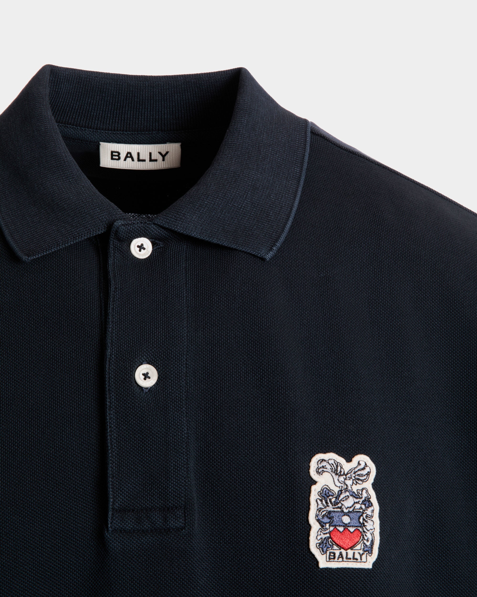 Bally Global - Polo Shirt in Navy Blue Cotton - Blue