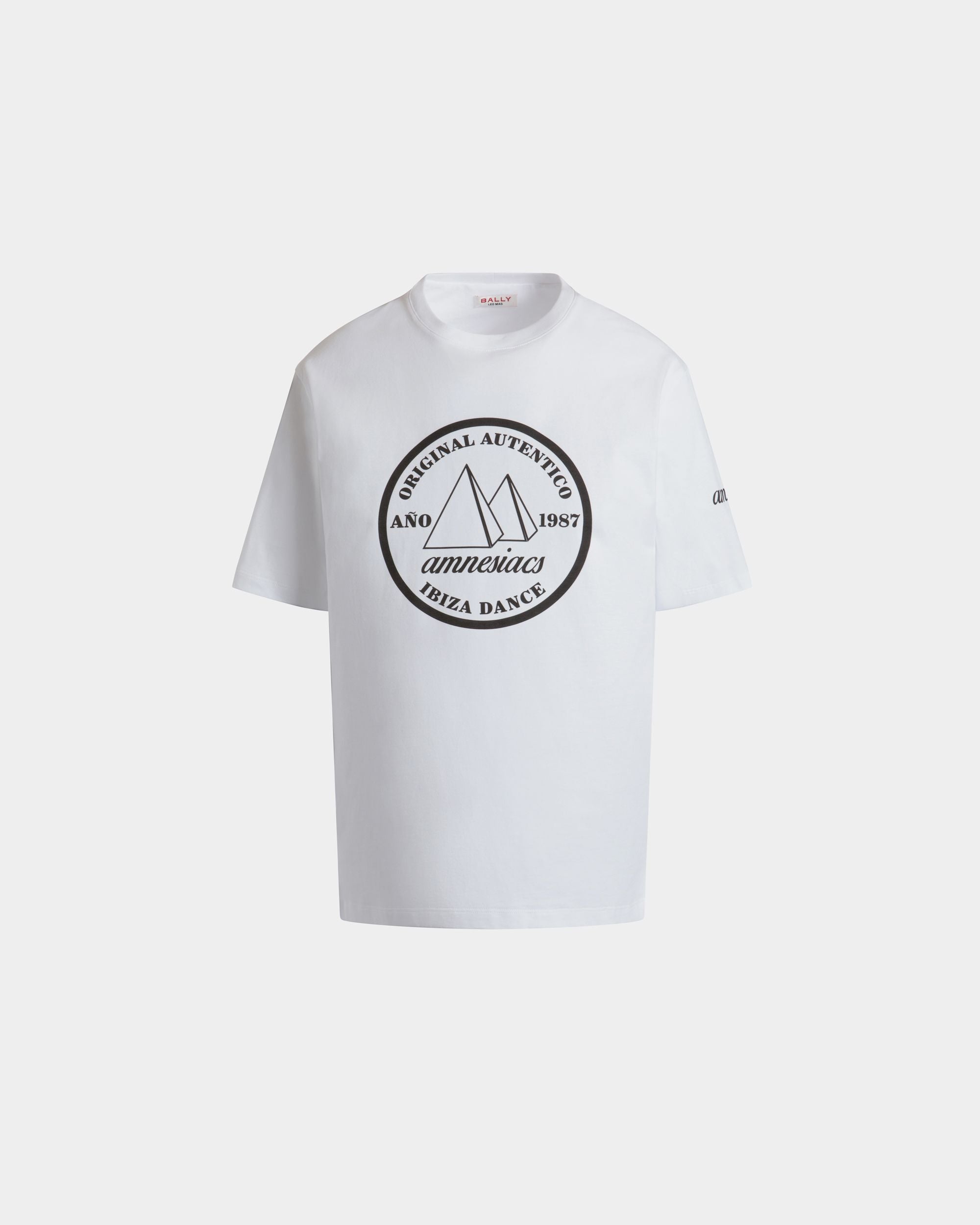 Bally Global - DJ Leo Mas x Bally T-Shirt in White Cotton with an Amnesia Print - Blanc