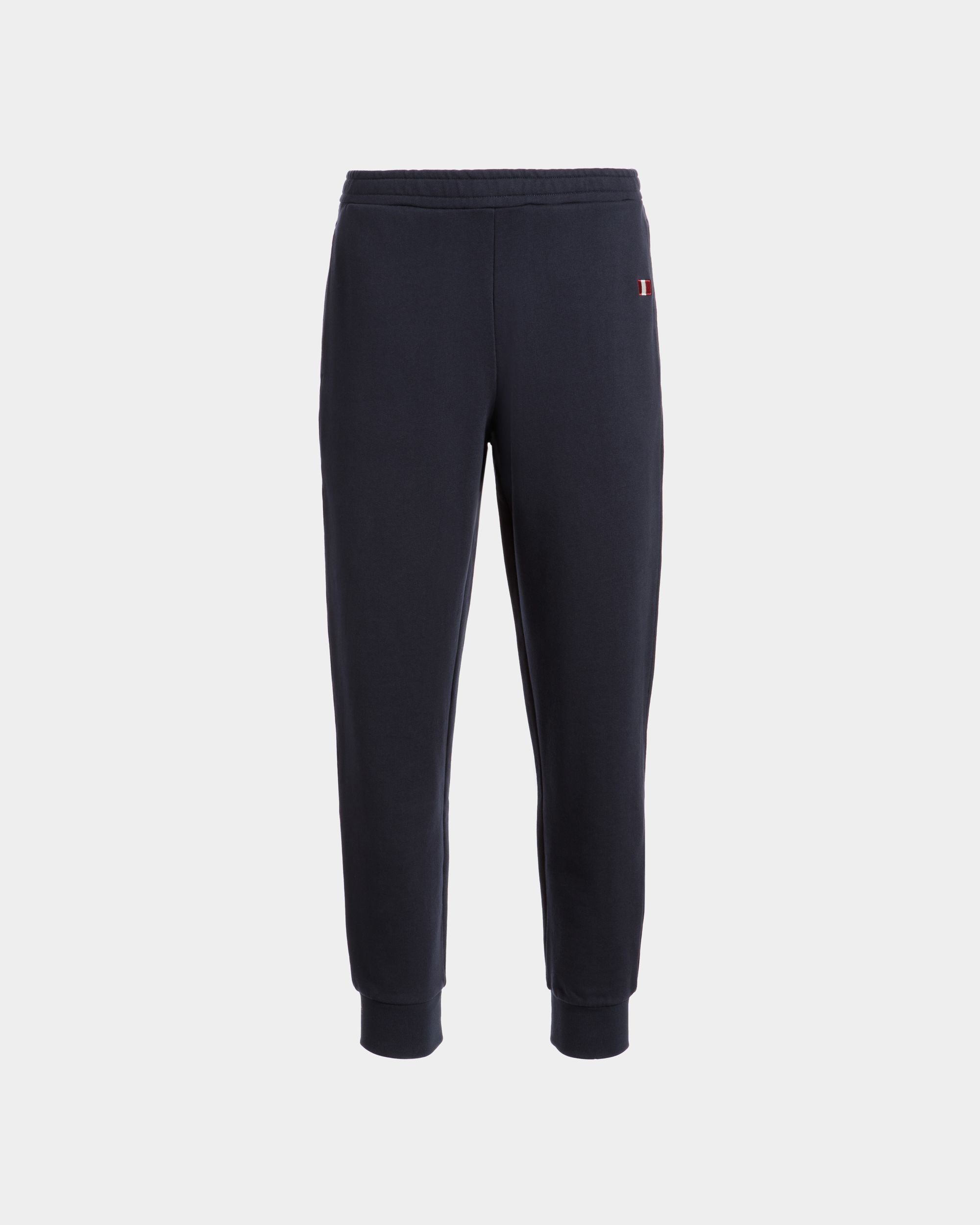 Bally Global - Pantalon De Survêtement Avec Détail Bally Flag En Coton Navy Blue - Bleu