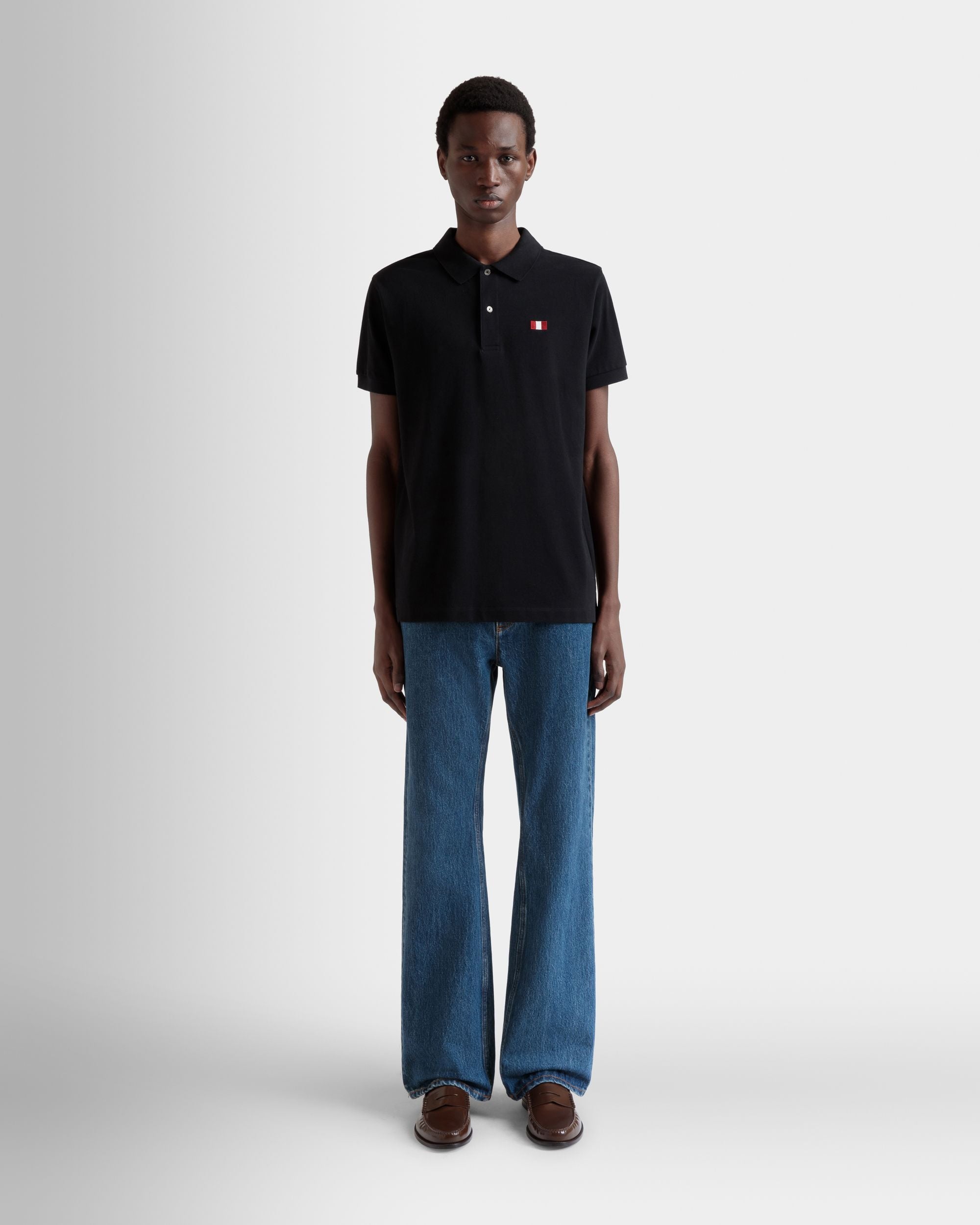 Bally Global - Polo Avec Bally Flag En Coton Noir - Noir