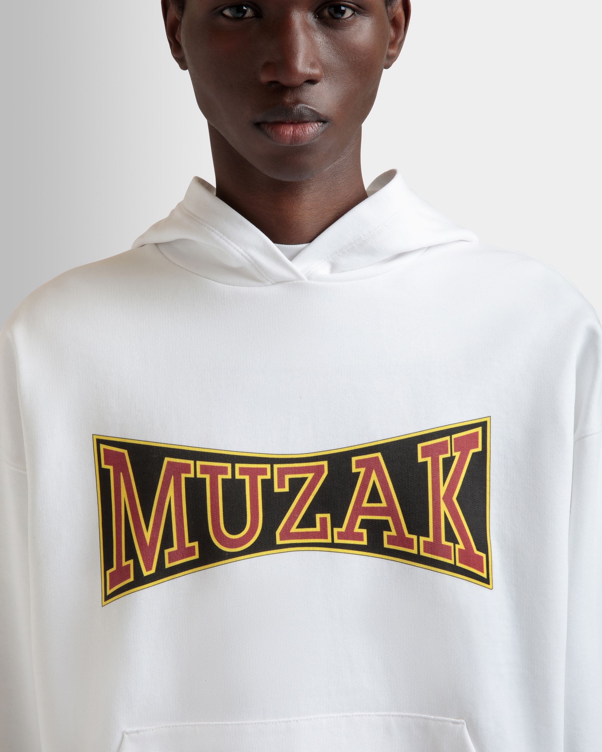 Bally Global - DJ Leo Mas x Bally Hoodie in White Cotton with a Muzak Print - White
