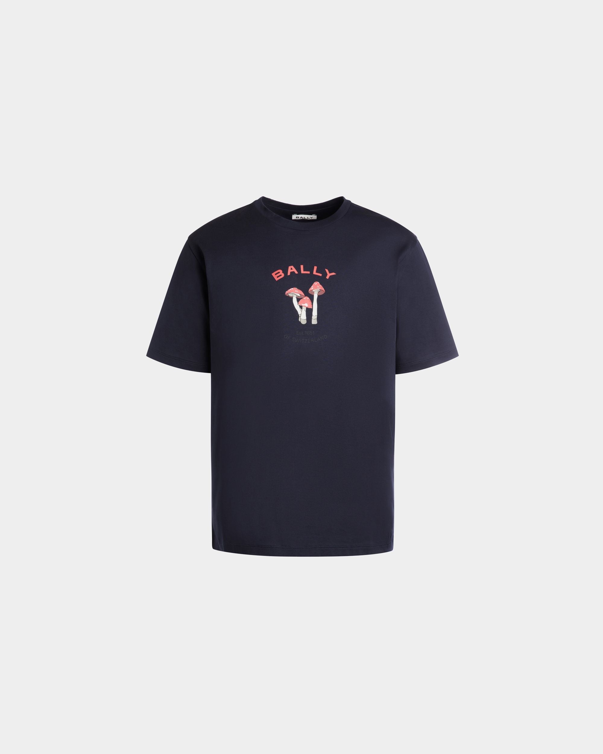 Bally Global - Camiseta De Algodón Navy Blue Con Enchanting Mushrooms - Azul