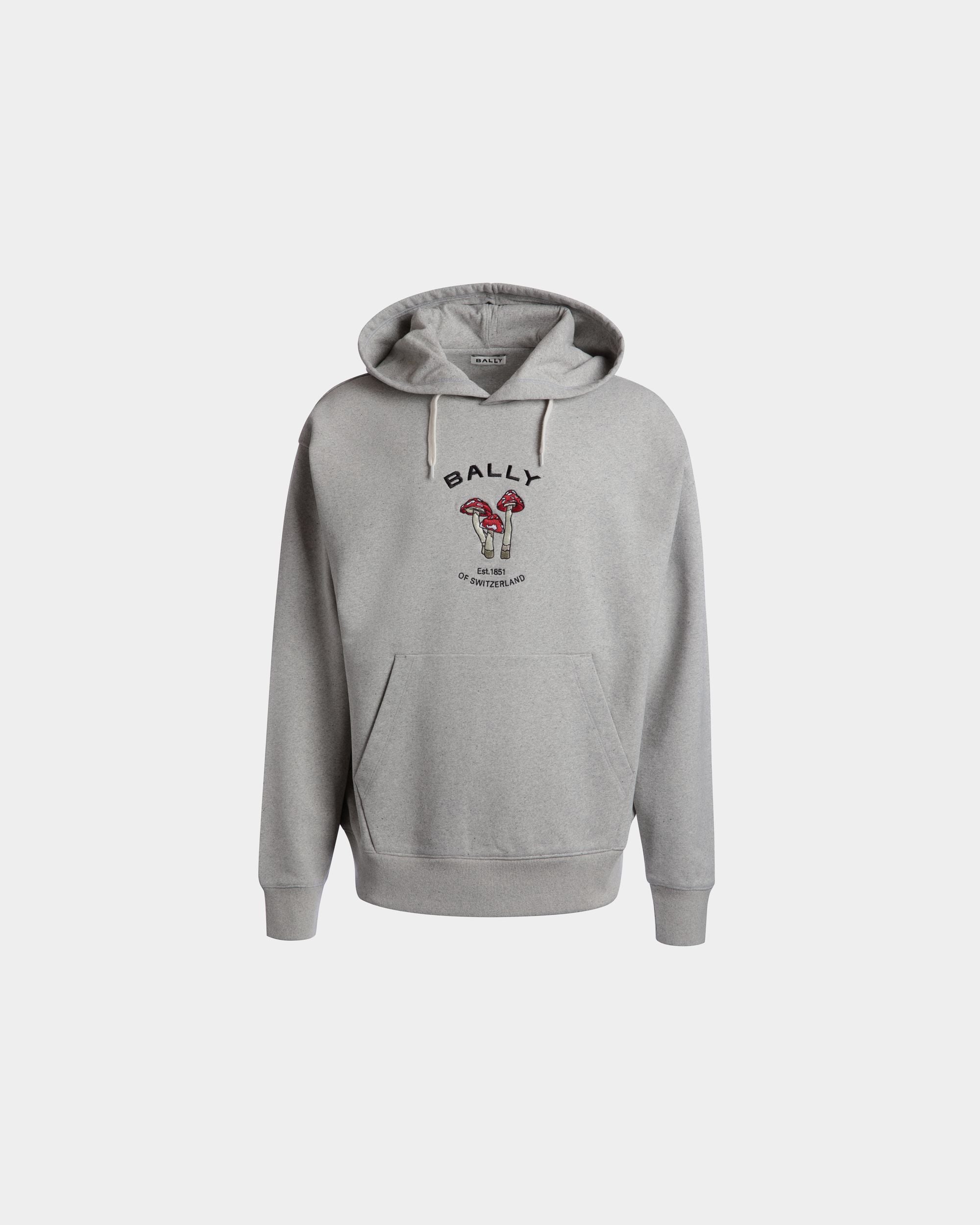 Bally Global - Hoodie With Enchanting Mushrooms in Grey Mélange Cotton - Grey