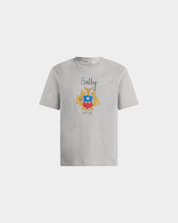 T-Shirt En Coton Gris Chiné Avec Écusson Bally Crest