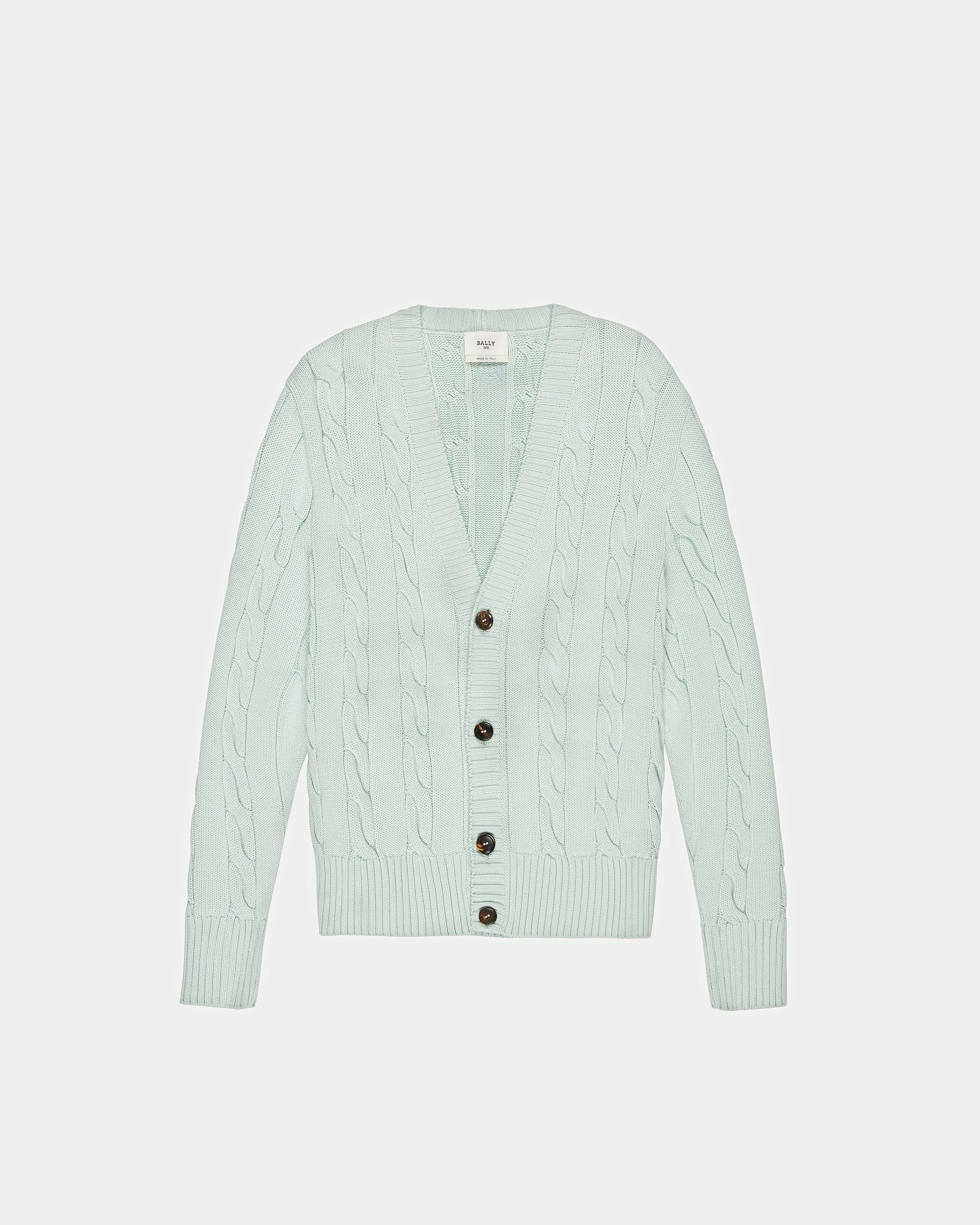 Bally Global - Cotton Cable Knit Cardigan In Blue - Blue