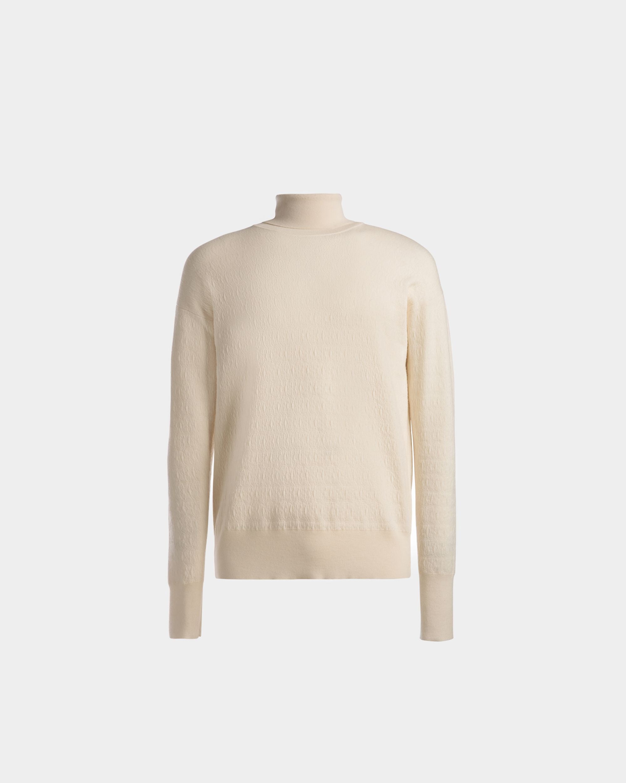 Bally Global - Roll Neck Sweater In Bone Wool - White