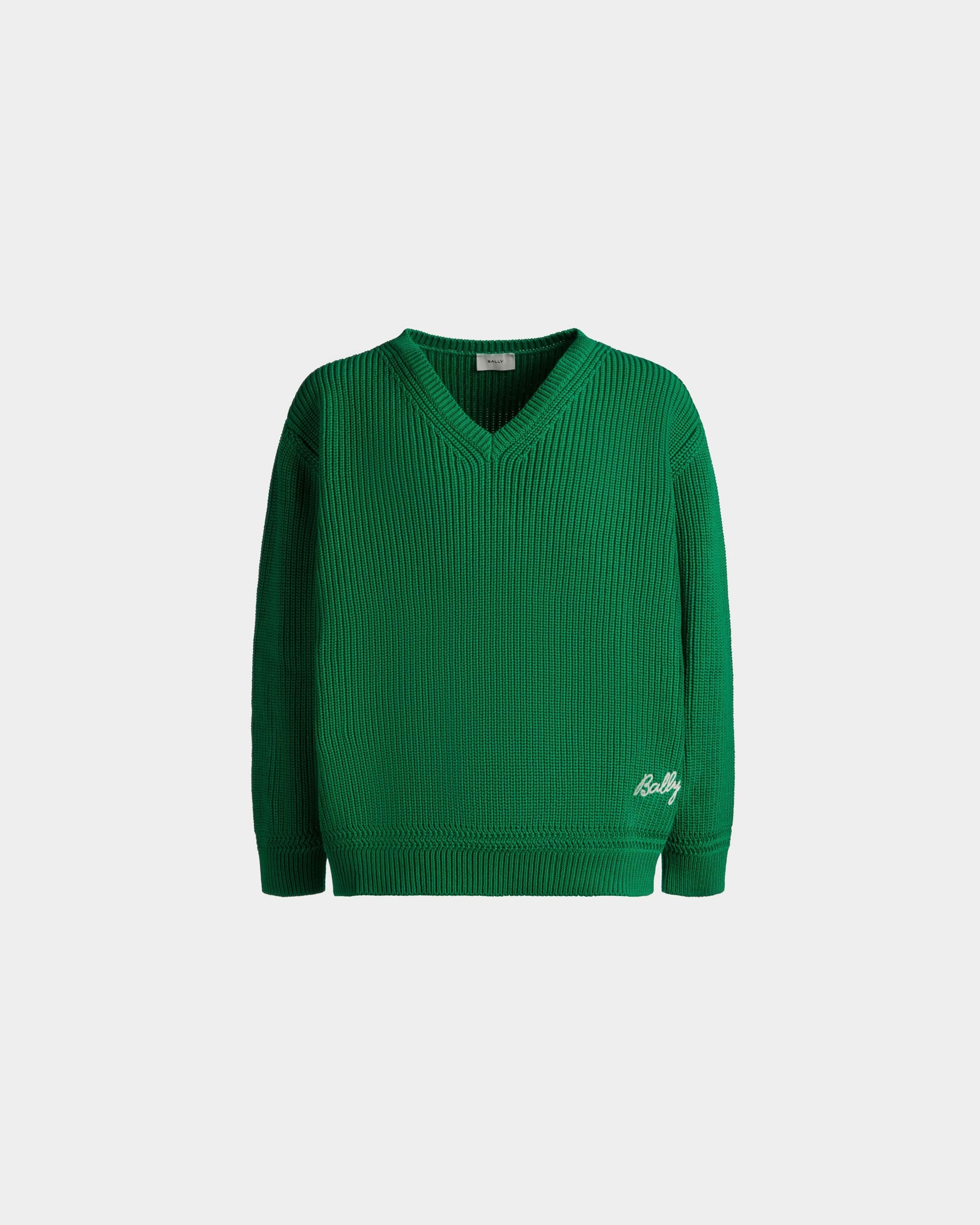 Bally Global - V-Neck in Cotton - Verde