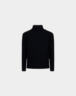 Jersey De Lana Con Cuello Alto En Azul Oscuro