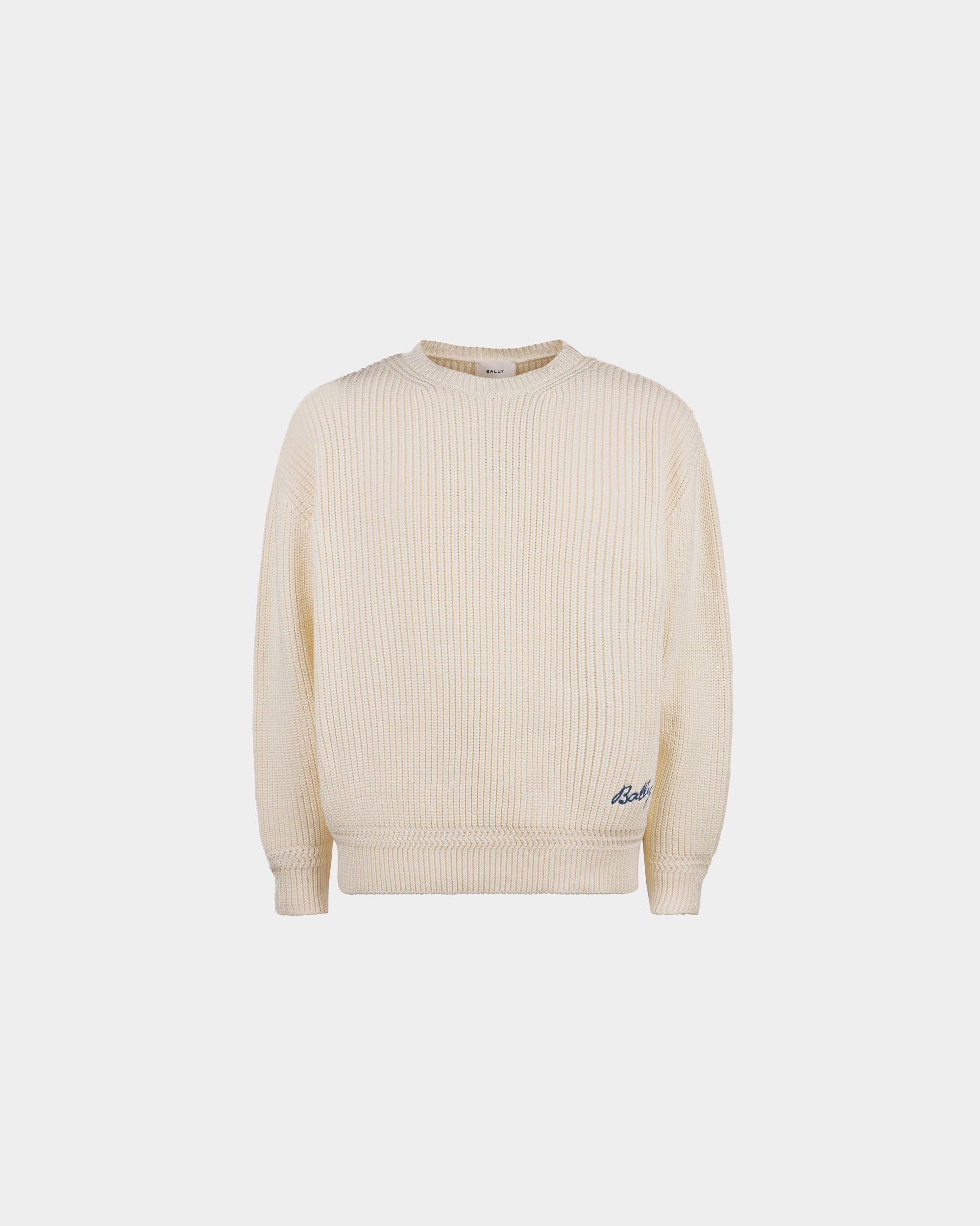 Bally Global - Crewneck Sweater in Cotton - White
