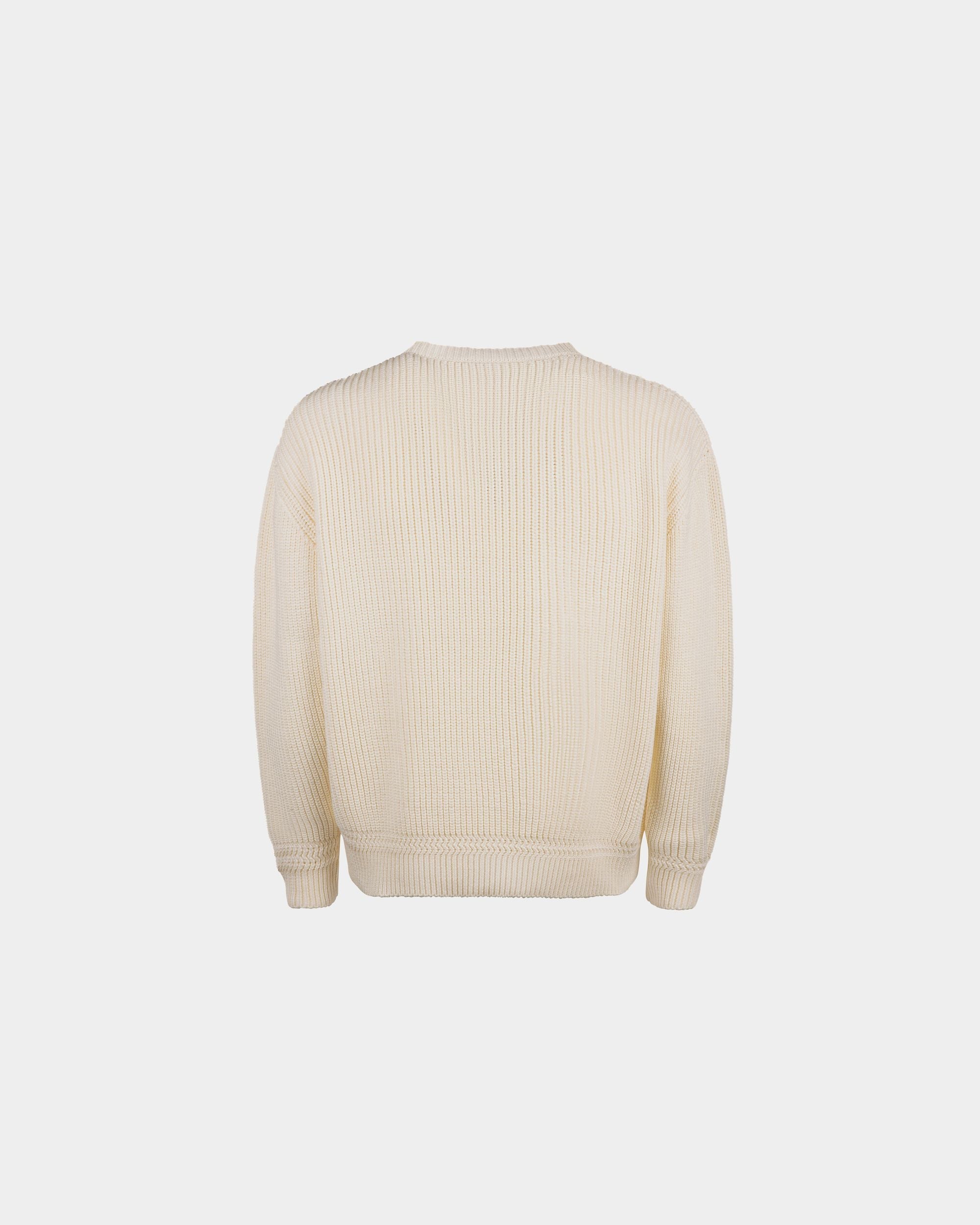 Bally Global - Crewneck Sweater in Cotton - White