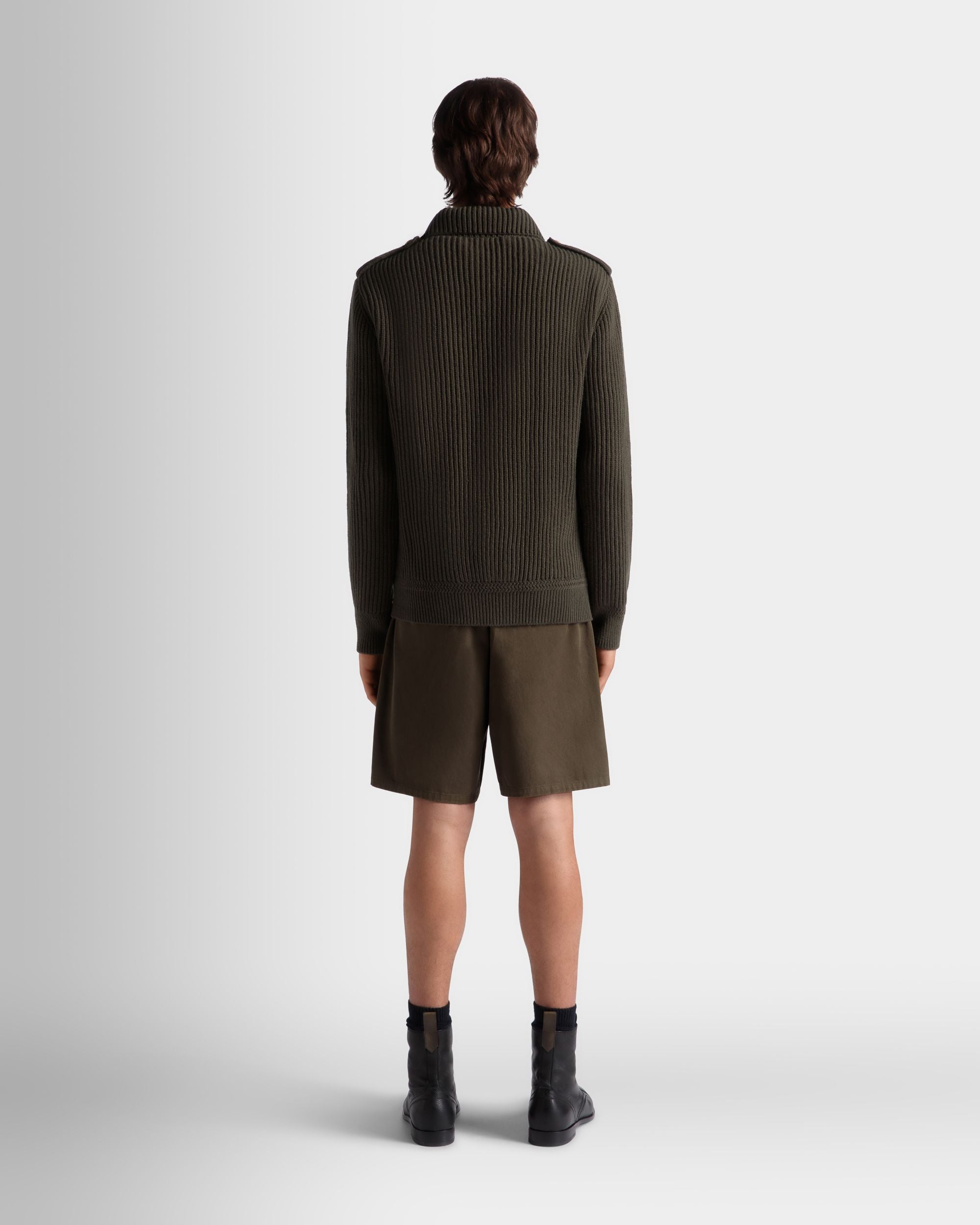 Bally Global - Cárdigan Adrien Brody Travel Collection De Lana Military Green - Verde