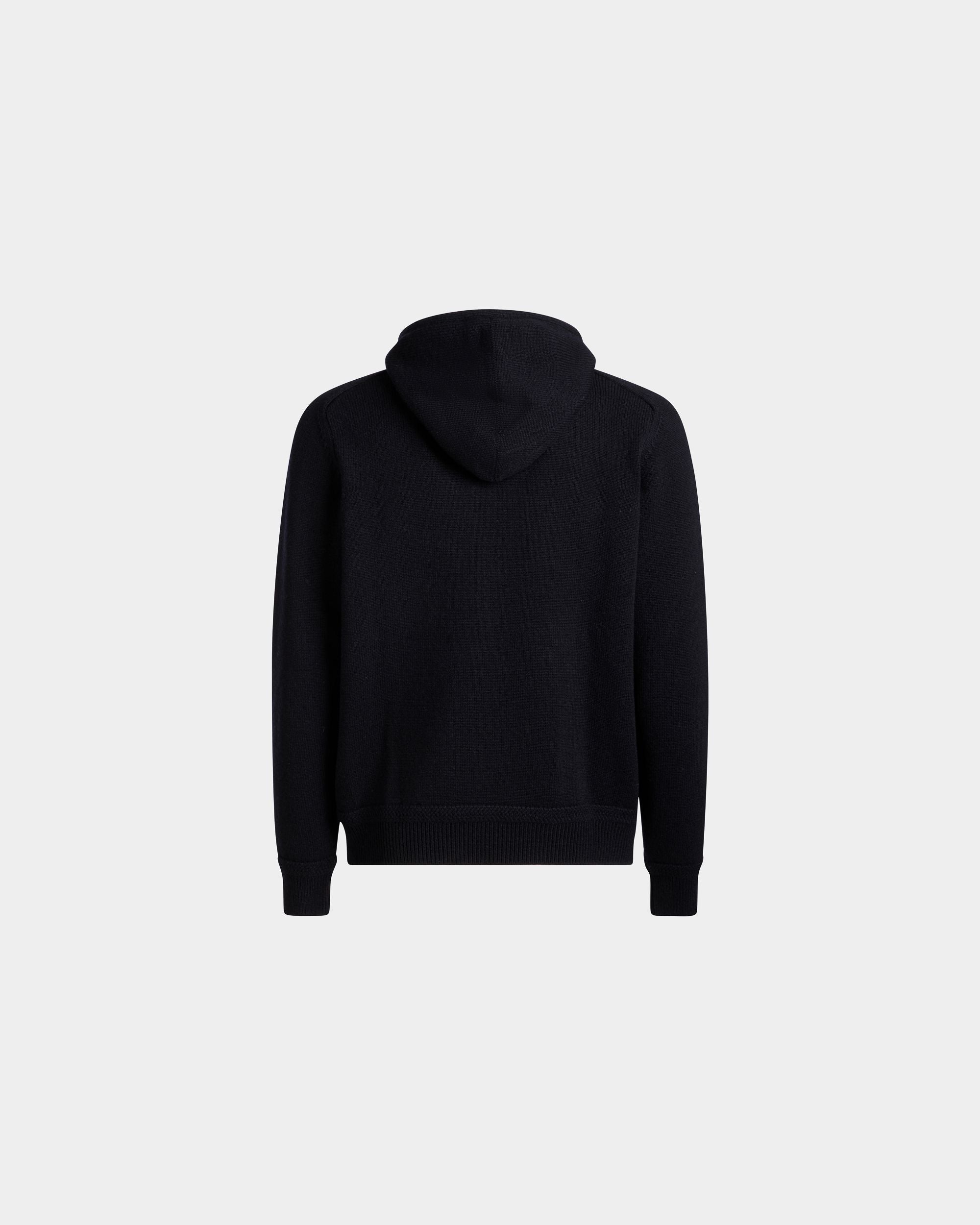 Bally Global - Adrien Brody Travel Collection Hoodie In Navy Blue Wool Blend - Blue