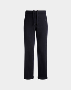 Adrien Brody Travel Collection Sweatpants In Navy Blue Wool Blend
