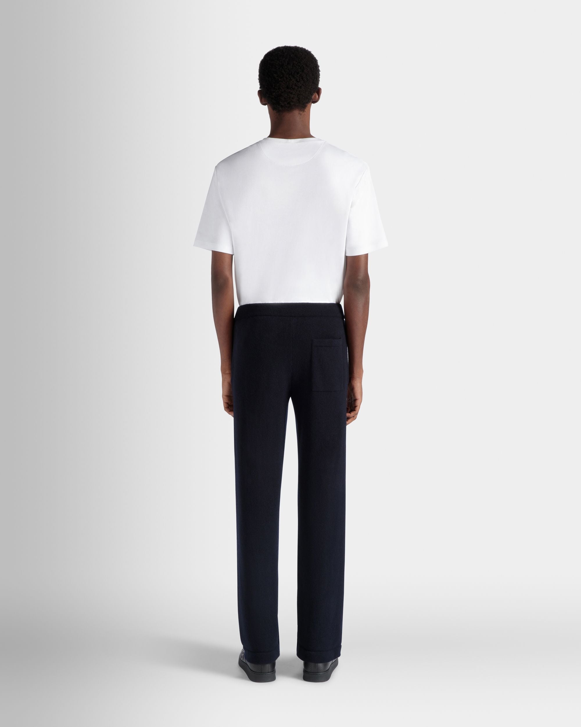 Bally Global - Adrien Brody Travel Collection Sweatpants In Navy Blue Wool Blend - Blue
