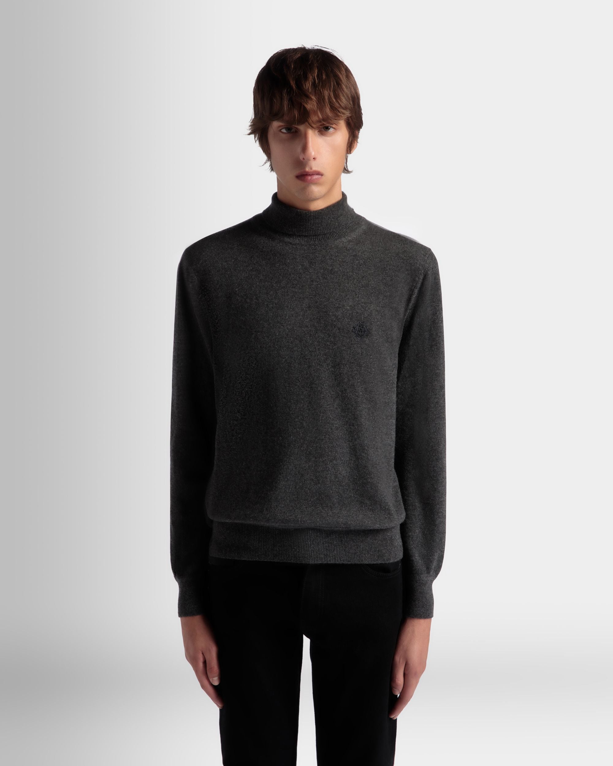 Bally Global - Adrien Brody Travel Collection Turtleneck In Dark Grey Cashmere - Grey