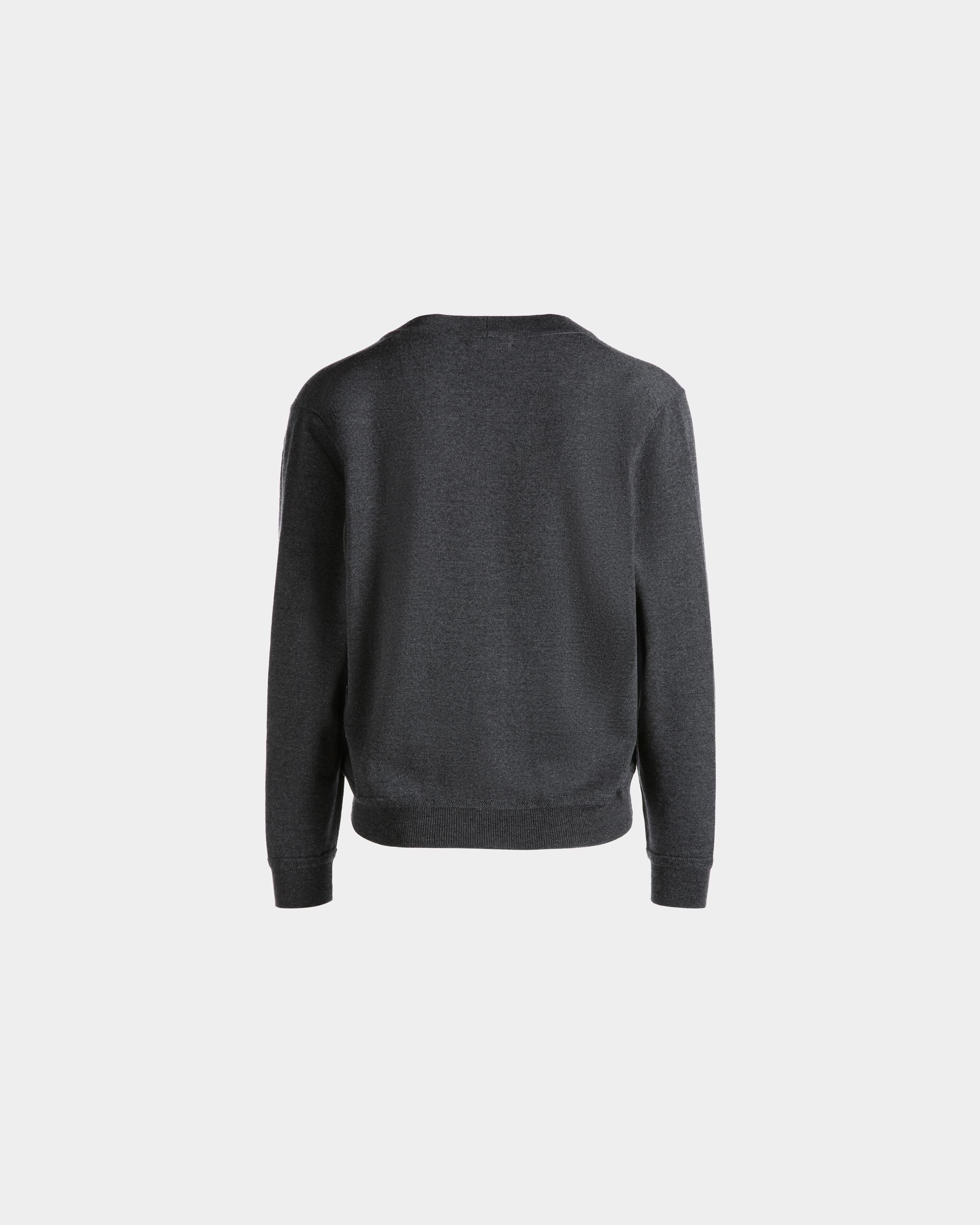 Bally Global - Cardigan Avec Logo Bally Crest En Laine Gris Foncé - Gris