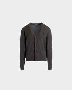 Cardigan En Cachemire Gris Foncé Orné D’un Logo Bally Crest