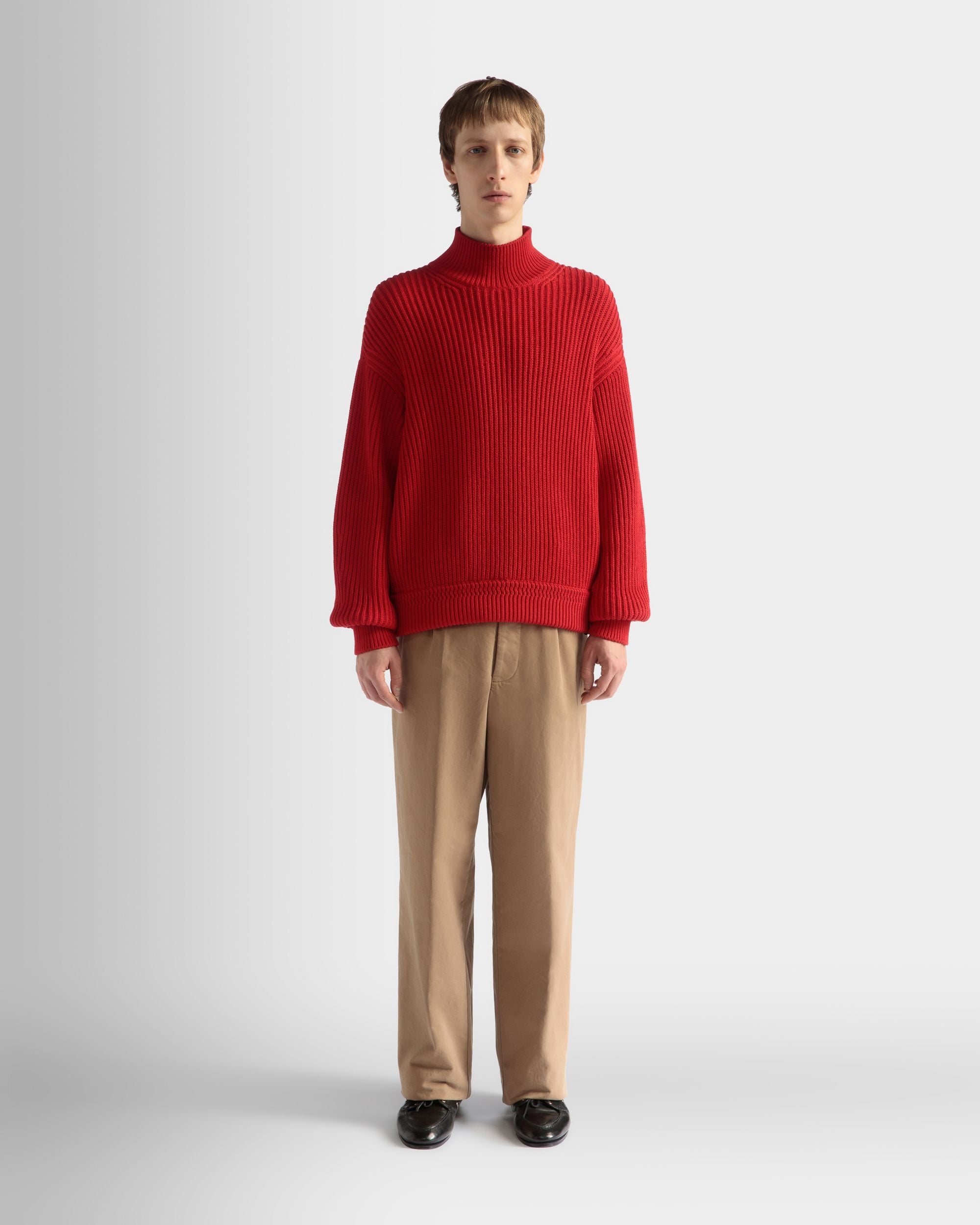 Bally Global - Roll Neck in Candy Red Cotton - Red