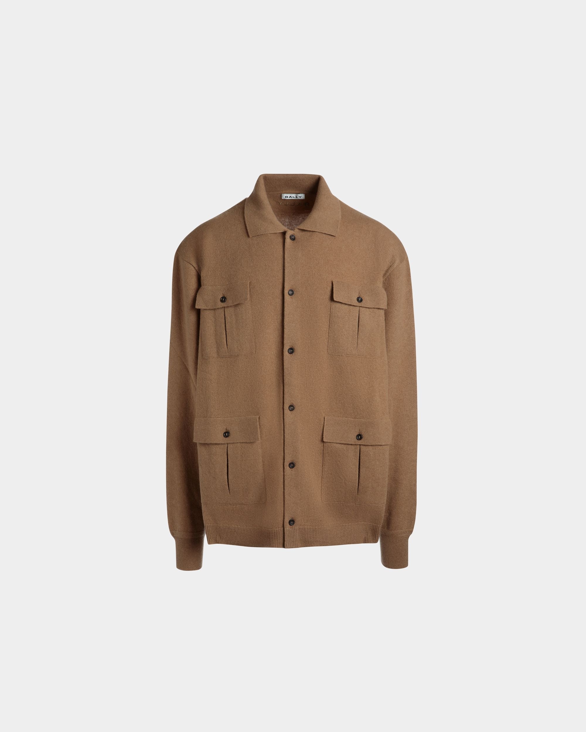 Bally Global - Chemise À Manches Longues Avec Logo En Cachemire Marron - Marron