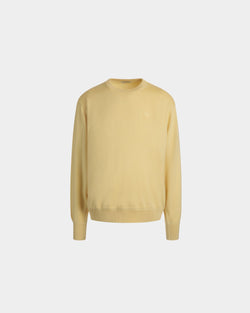 Crewneck Sweater in a Dusty Yellow Wool-Cashmere Blend