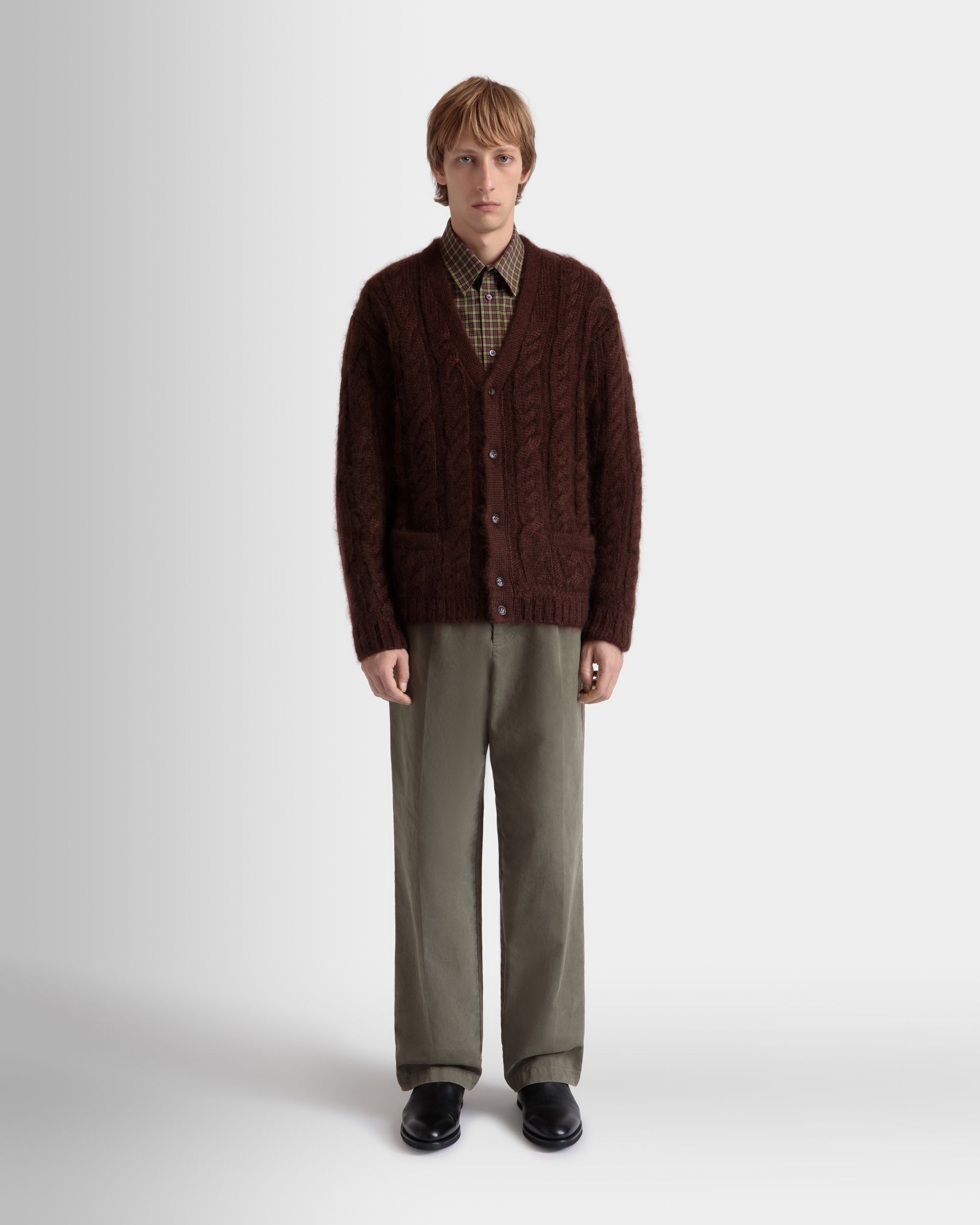 Bally Global - Cardigan in Brown Mohair And Silk - Brown