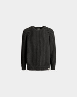 Jersey De Cuello Redondo Con Logotipo Bally Crest De Lana Gris Oscuro