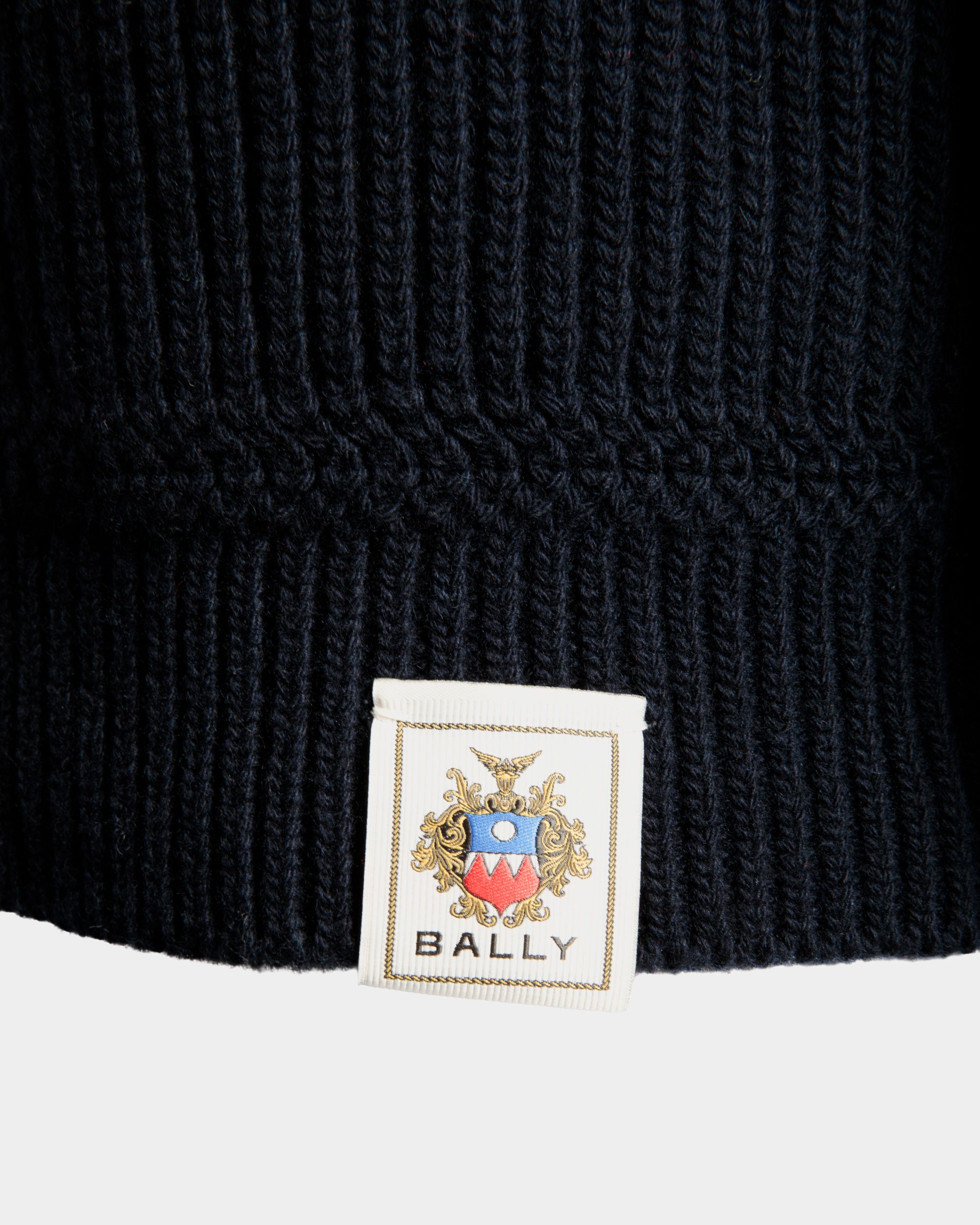 Bally Global - Cardigan En Laine Navy Blue - Bleu