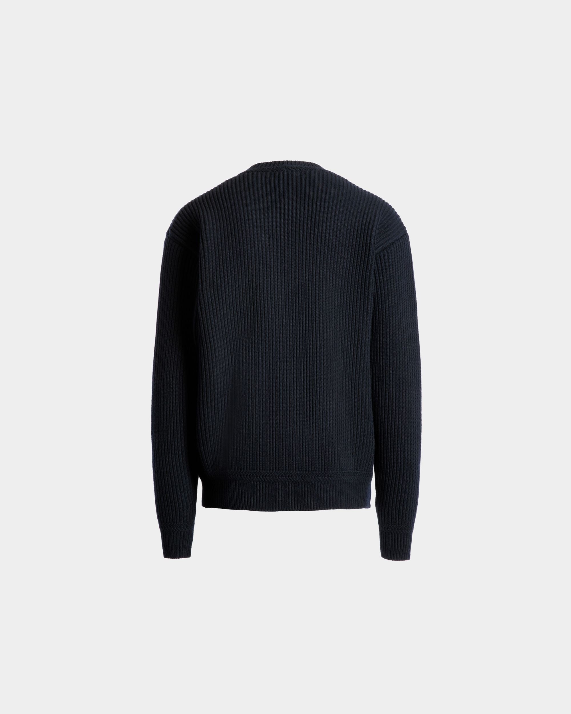 Bally Global - Cardigan En Laine Navy Blue - Bleu
