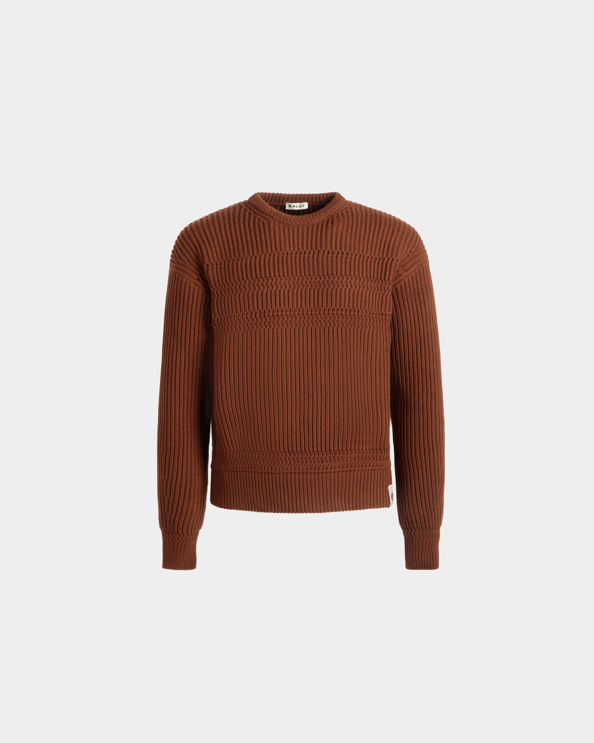Bally Global - Crewneck Sweater In Brown Wool - Brown