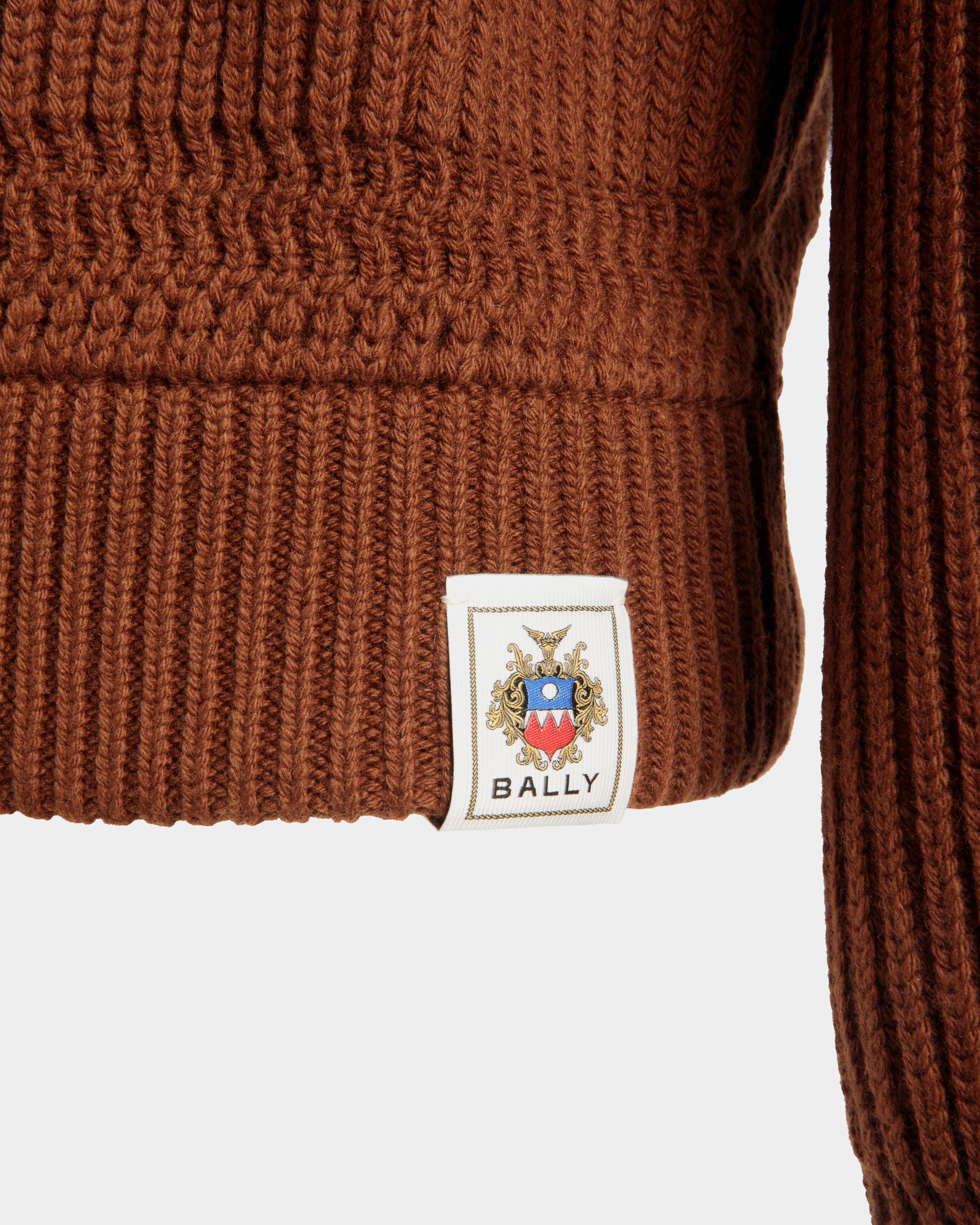 Bally Global - Crewneck Sweater In Brown Wool - Brown