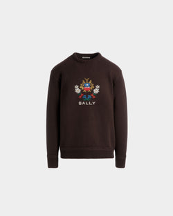 Pull Ras-Du Cou De La Capsule D’hiver En Laine Ebano Orné De Fleurs Des Alpes