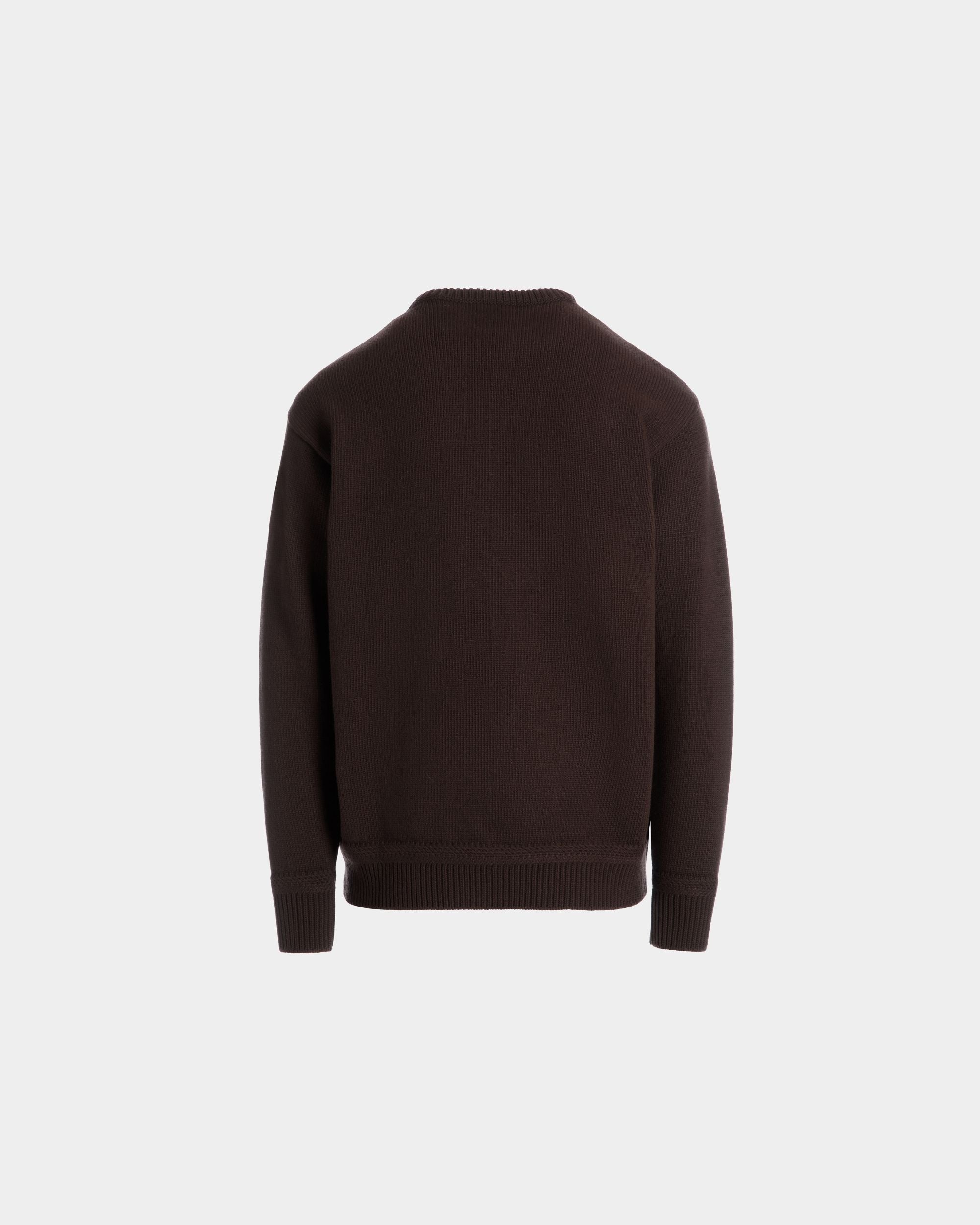 Bally Global - Pull Ras-Du Cou De La Capsule D’hiver En Laine Ebano Orné De Fleurs Des Alpes - Marron