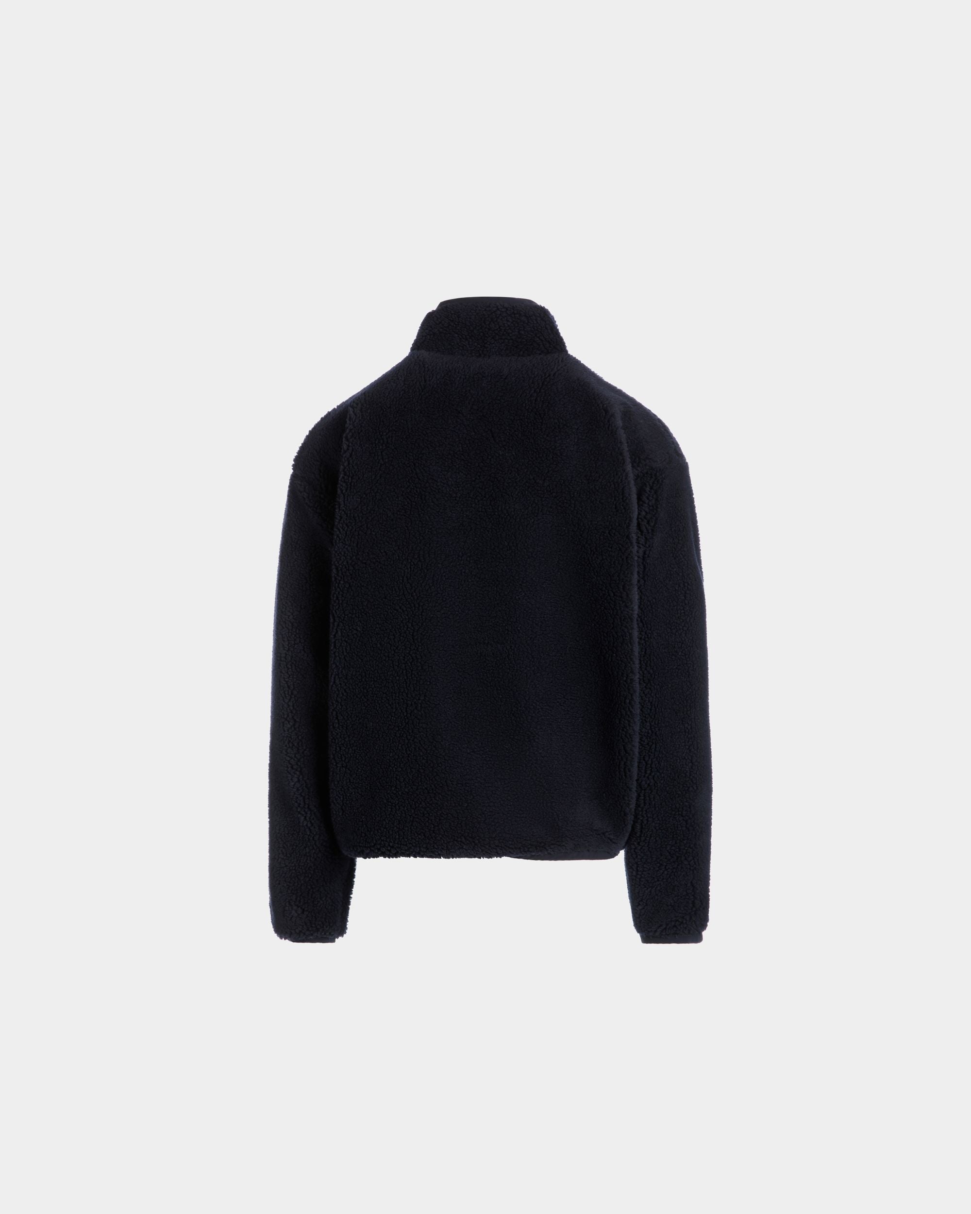 Bally Global - Sweat-Shirt Pour Homme À Glissière Intégrale De La Capsule D’hiver En Molleton Navy Blue Orné De Fleurs Des Alpes - Bleu