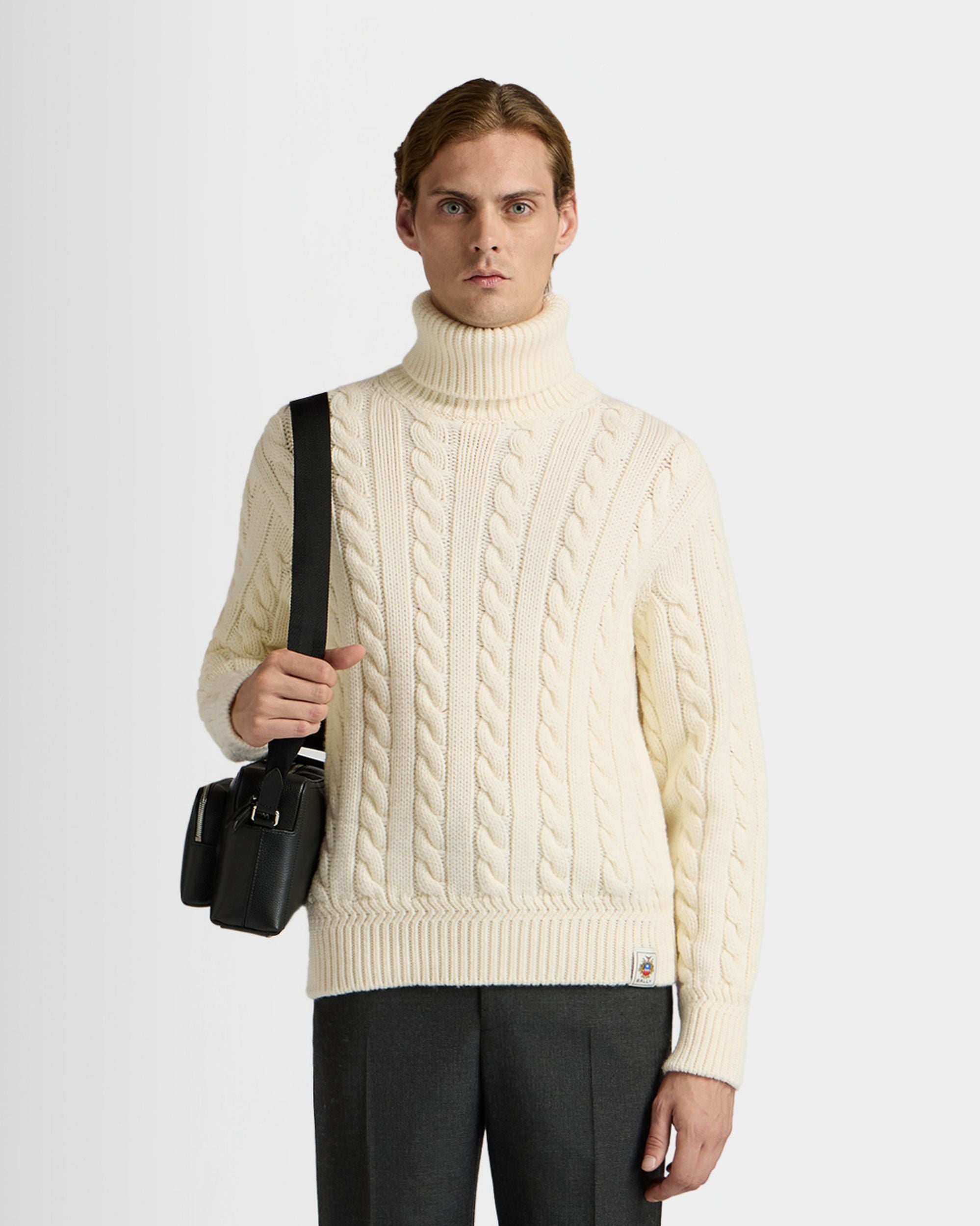 Bally Global - Turtleneck in Ivory Wool - White