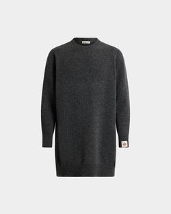 Long Sweater in Dark Grey Wool