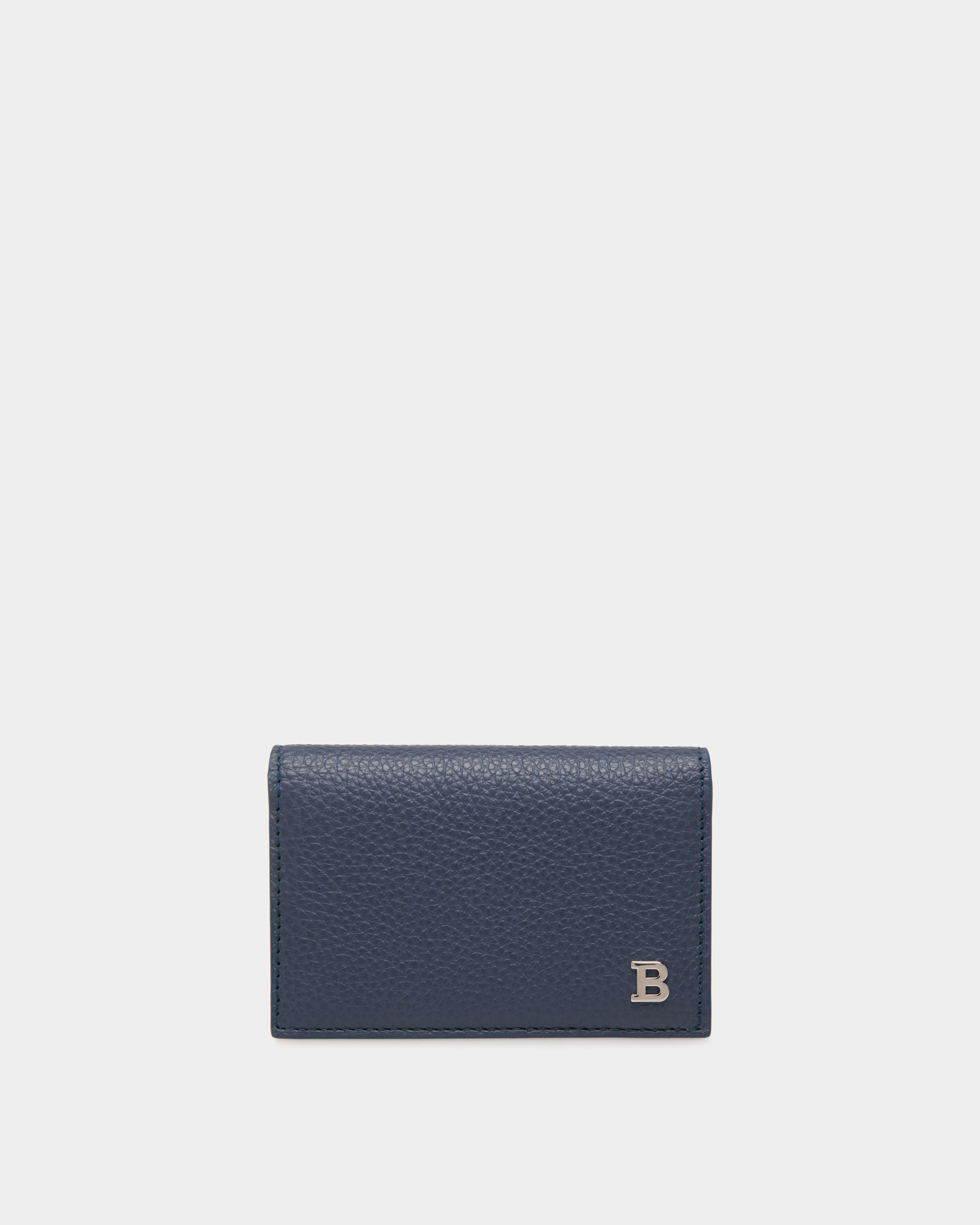 Bally Global - Business Card Holder in Blue Embossed Leather - Blue