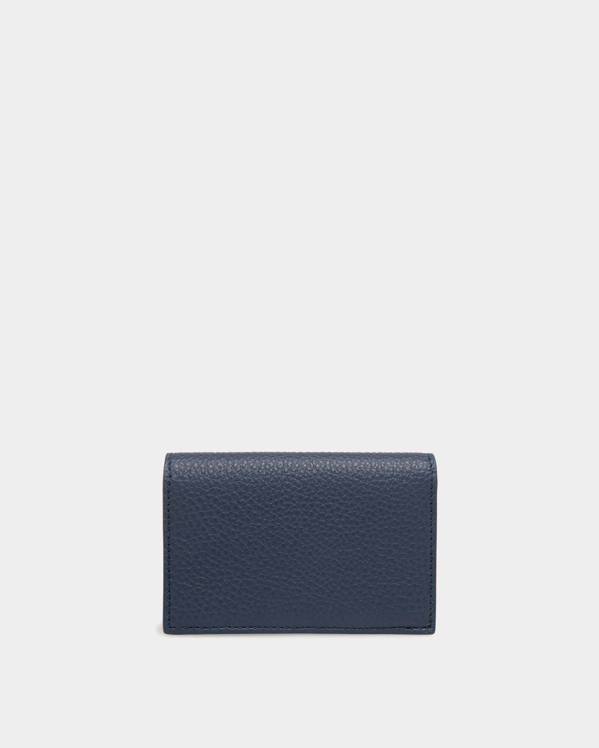 Bally Global - Business Card Holder in Blue Embossed Leather - Blue