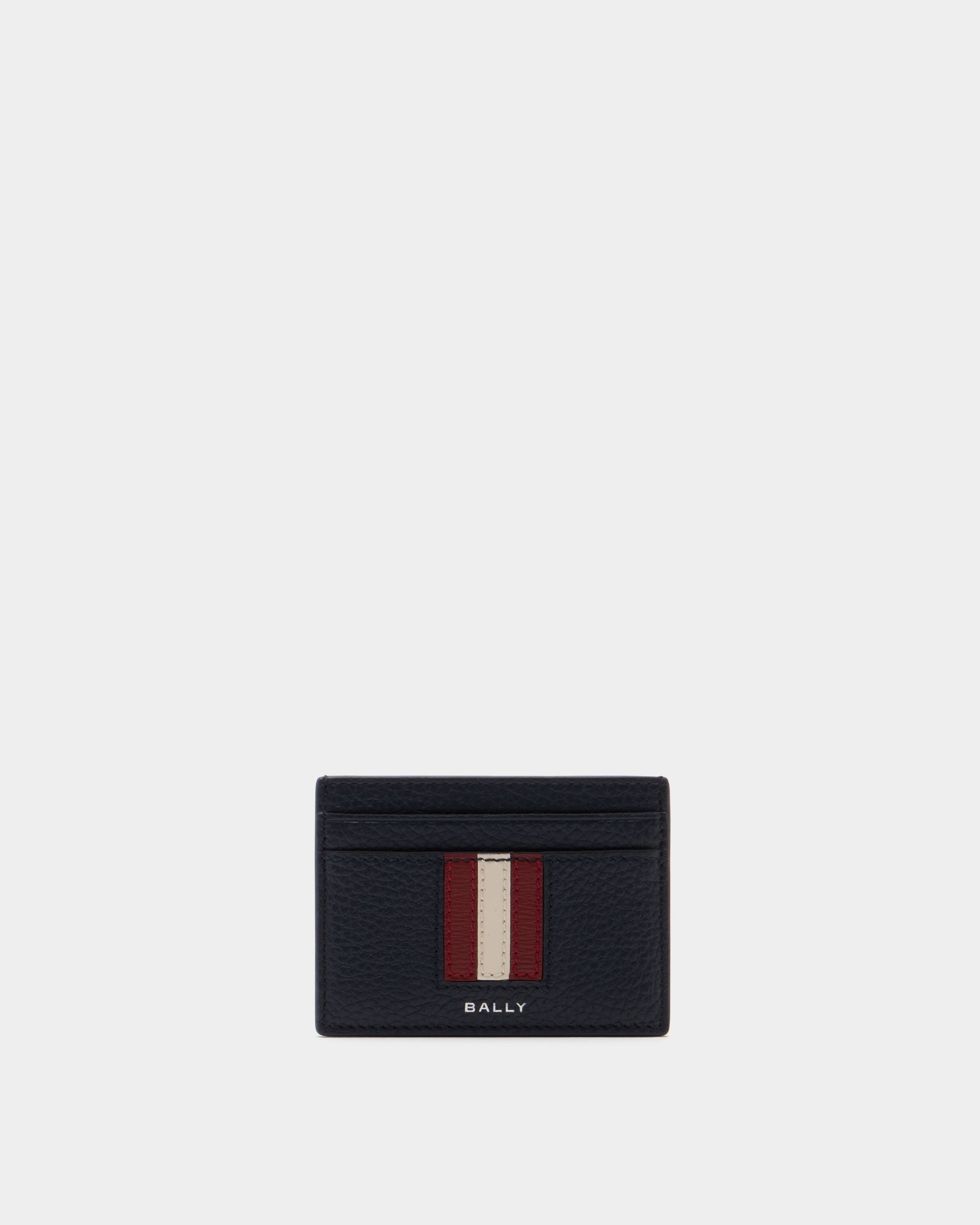Bally Global - Ribbon Business Card Holder In Blue  Leather - Blue