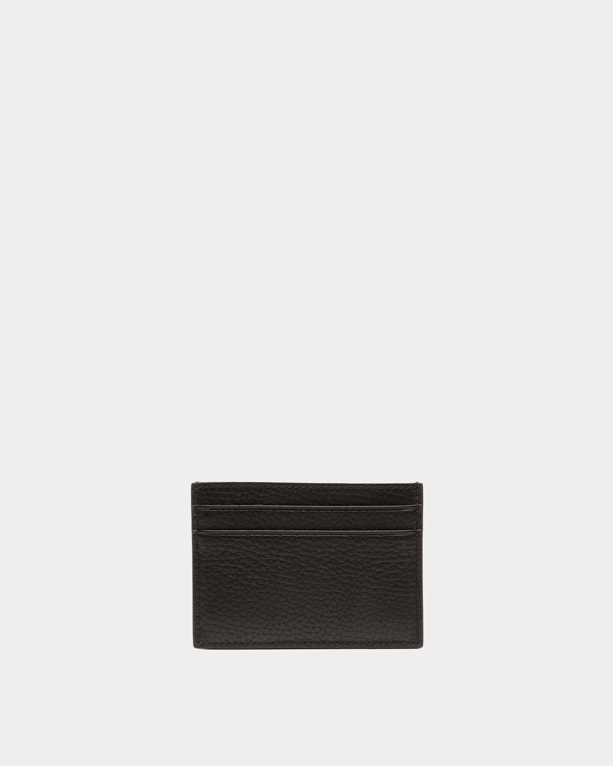 Bally Global - Ribbon Card Holder In Black Grained Leather - Black