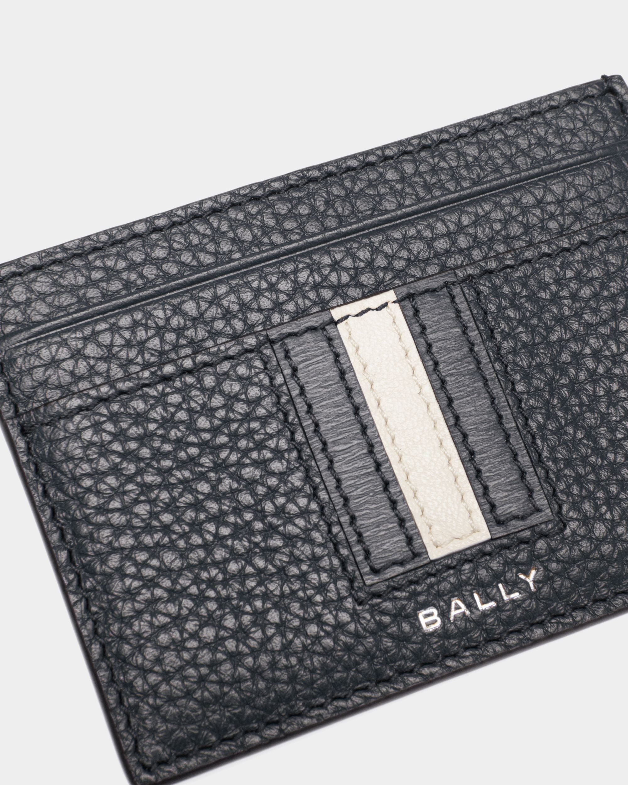 Bally Global - Tarjetero Ejecutivo Ribbon De Piel Color Medianoche - Azul